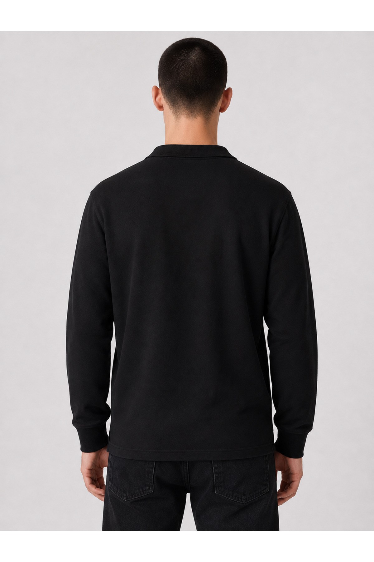 LEVİ'S Erkek Polo Yaka Standart Fıt uzun kollu Siyah Sweatshirt - 00AUT-0001 - Levi's - 00AUT-0001