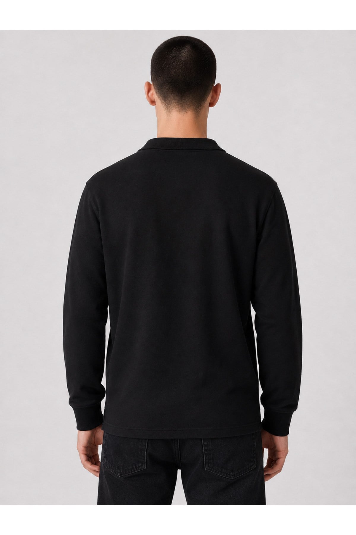 LEVİ'S Erkek Polo Yaka Standart Fıt uzun kollu Siyah Sweatshirt - 00AUT-0001 - Levi's - 00AUT-0001