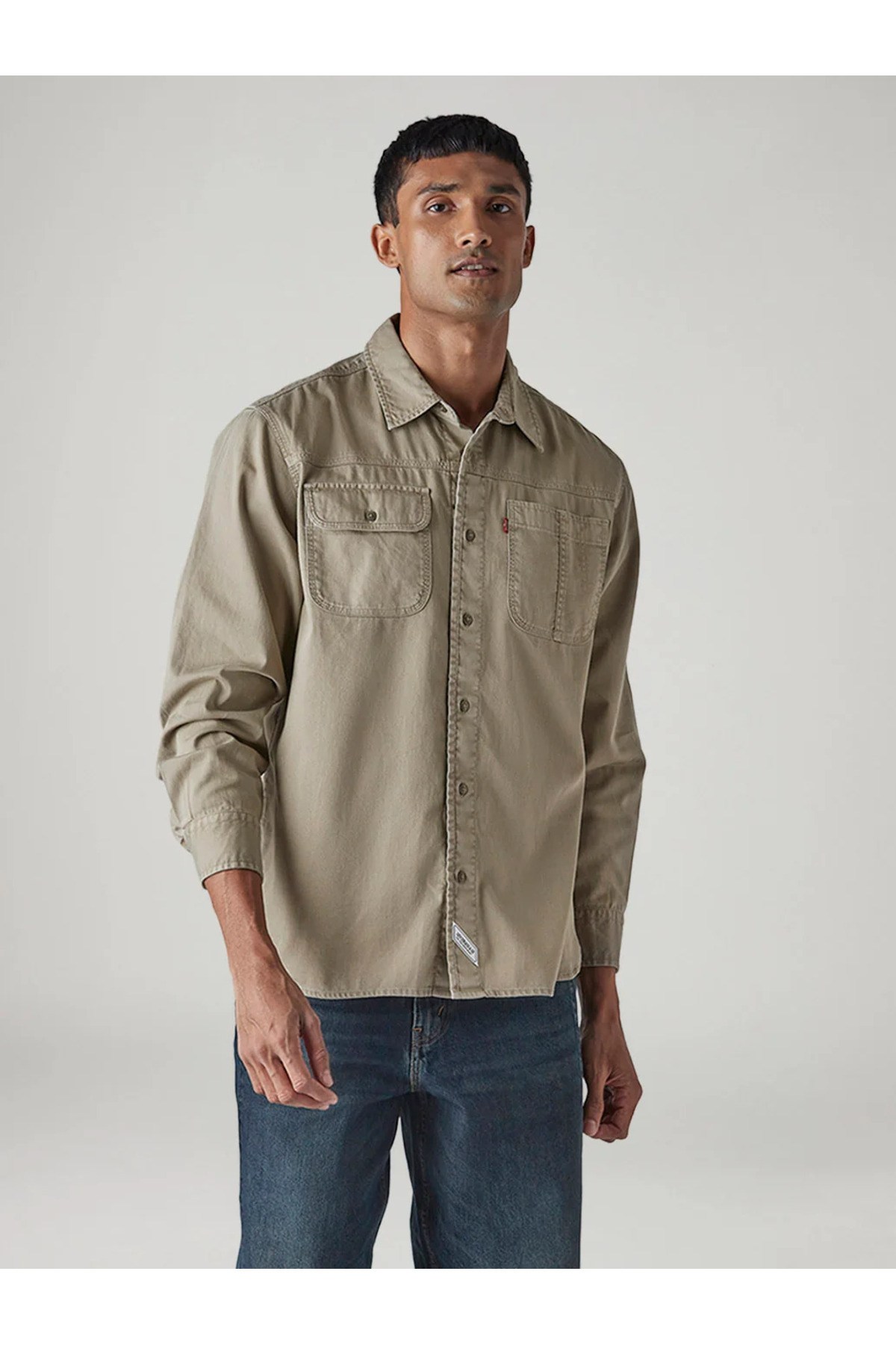 Levi's Erkek Rahat Kesim Cepli Bej Gömlek-0061H-0005 - Levi's - 0061H-0005