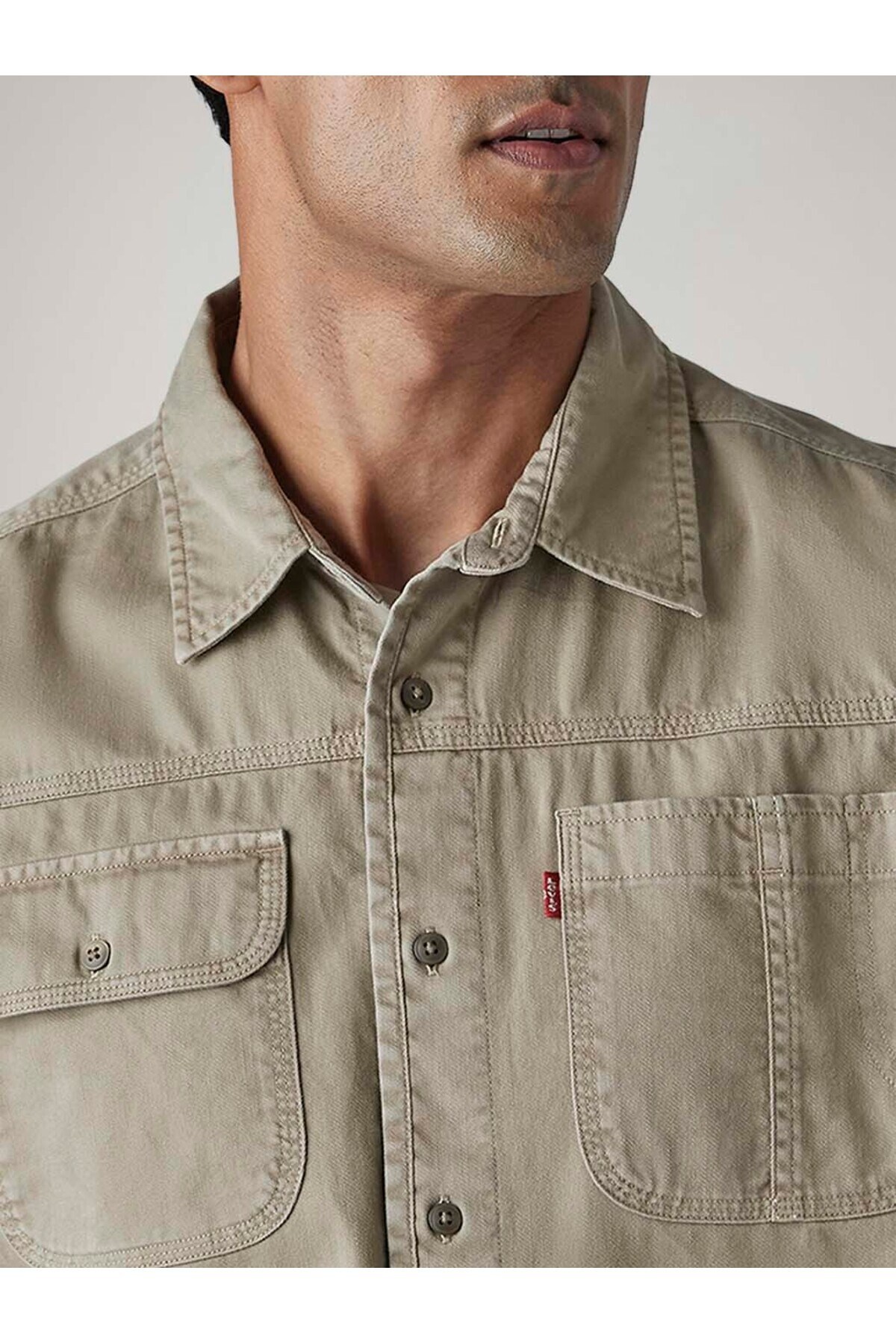 Levi's Erkek Rahat Kesim Cepli Bej Gömlek-0061H-0005 - Levi's - 0061H-0005