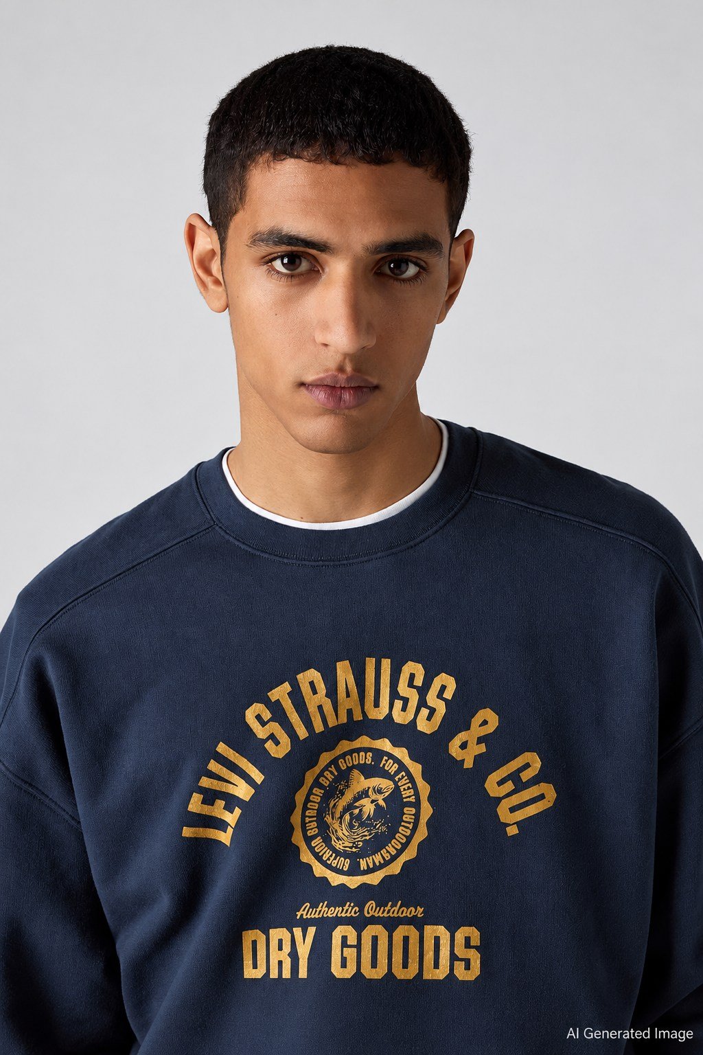 Levi's Erkek Relaxed Fit Baskılı Lacivert Sweatshirt-005PK-0013 - Levi's - 005PK-0013