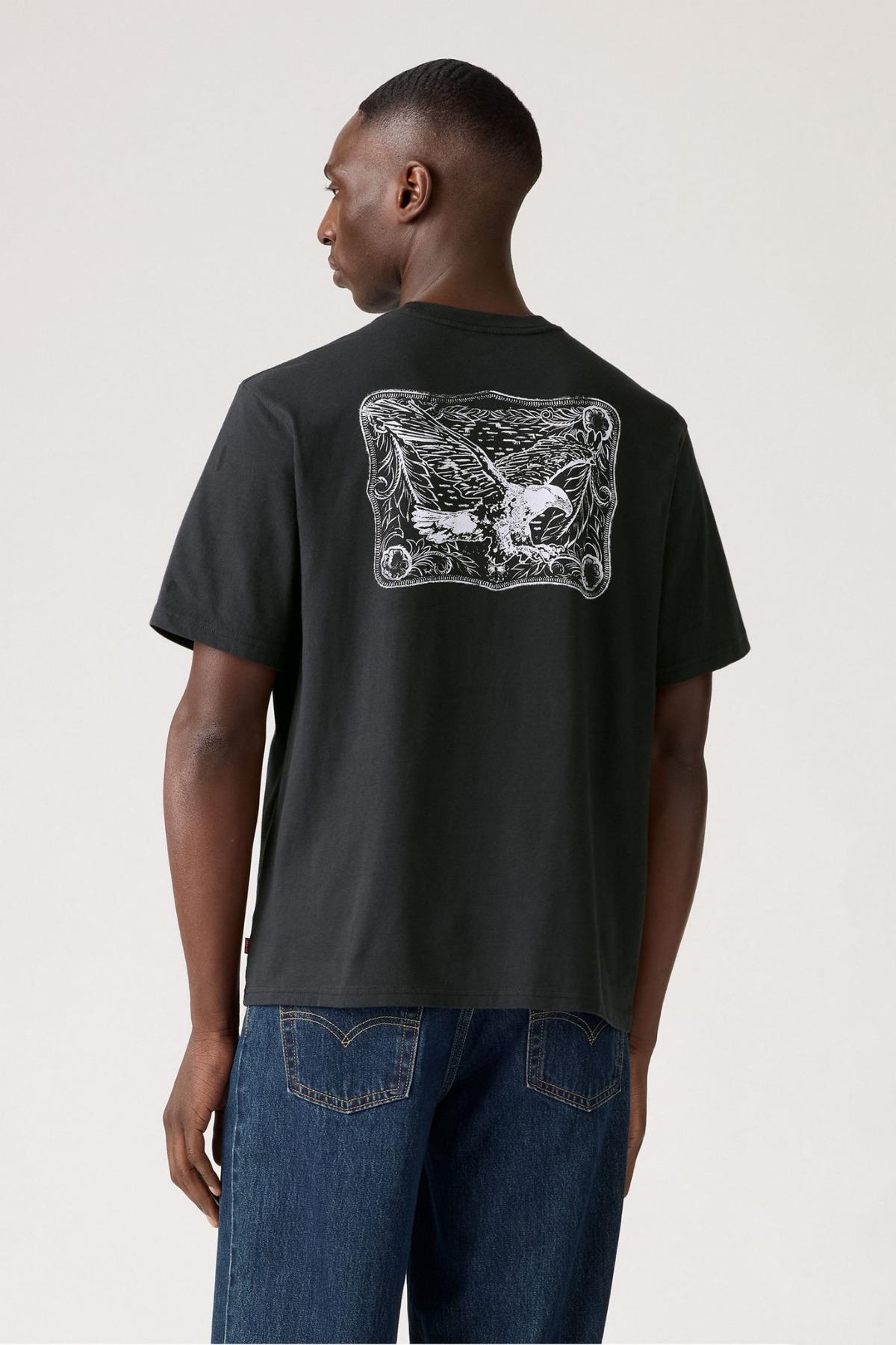 Levi's Erkek Relaxed Fit Eagle Buckle Jet Siyah T-Shirt-A2082-0365  - Levi's - A2082-0365