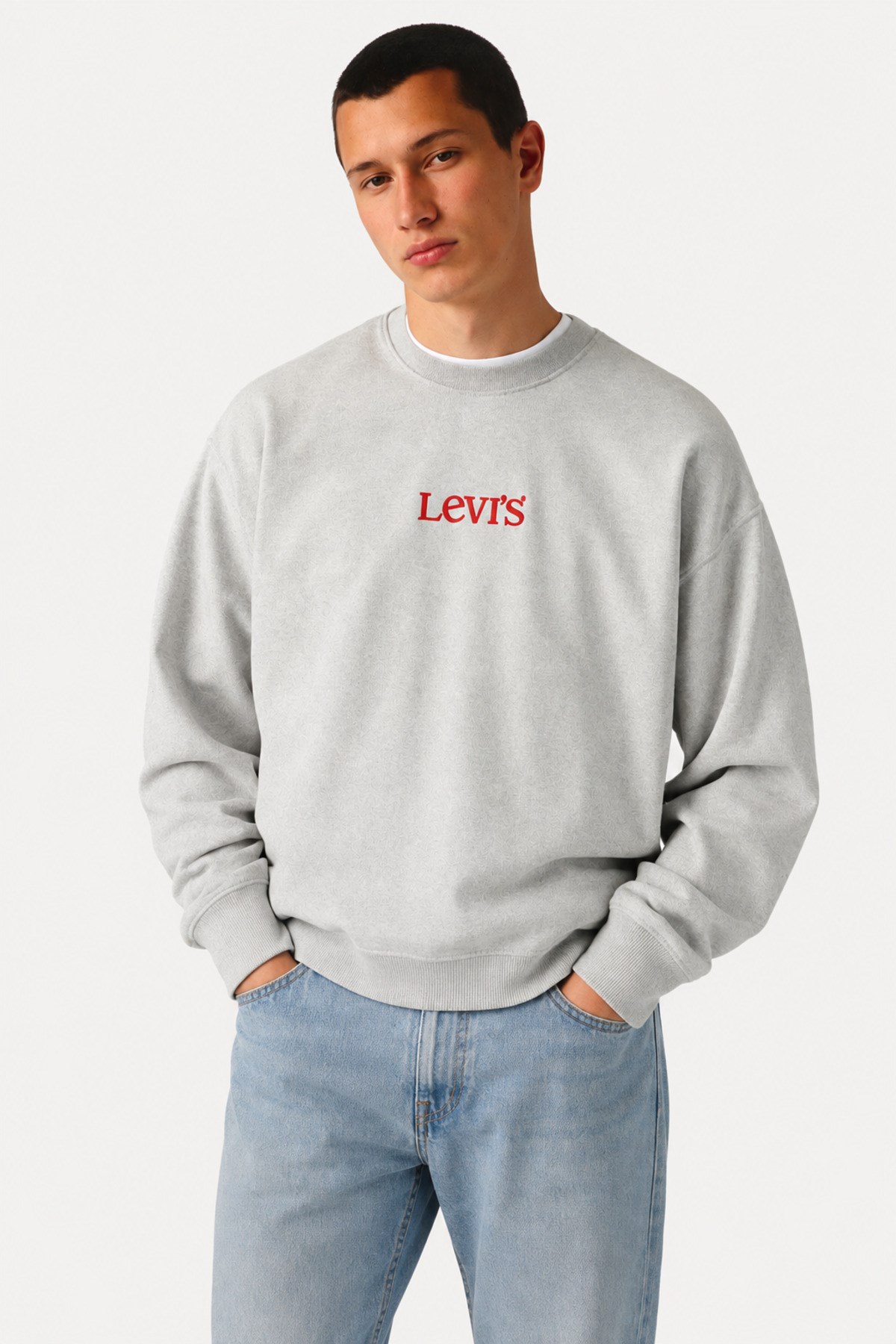 Levi's Erkek Relaxed Fıt Gri Sweatshirt- 0087A-0016 - Levi's - 0087A-0016