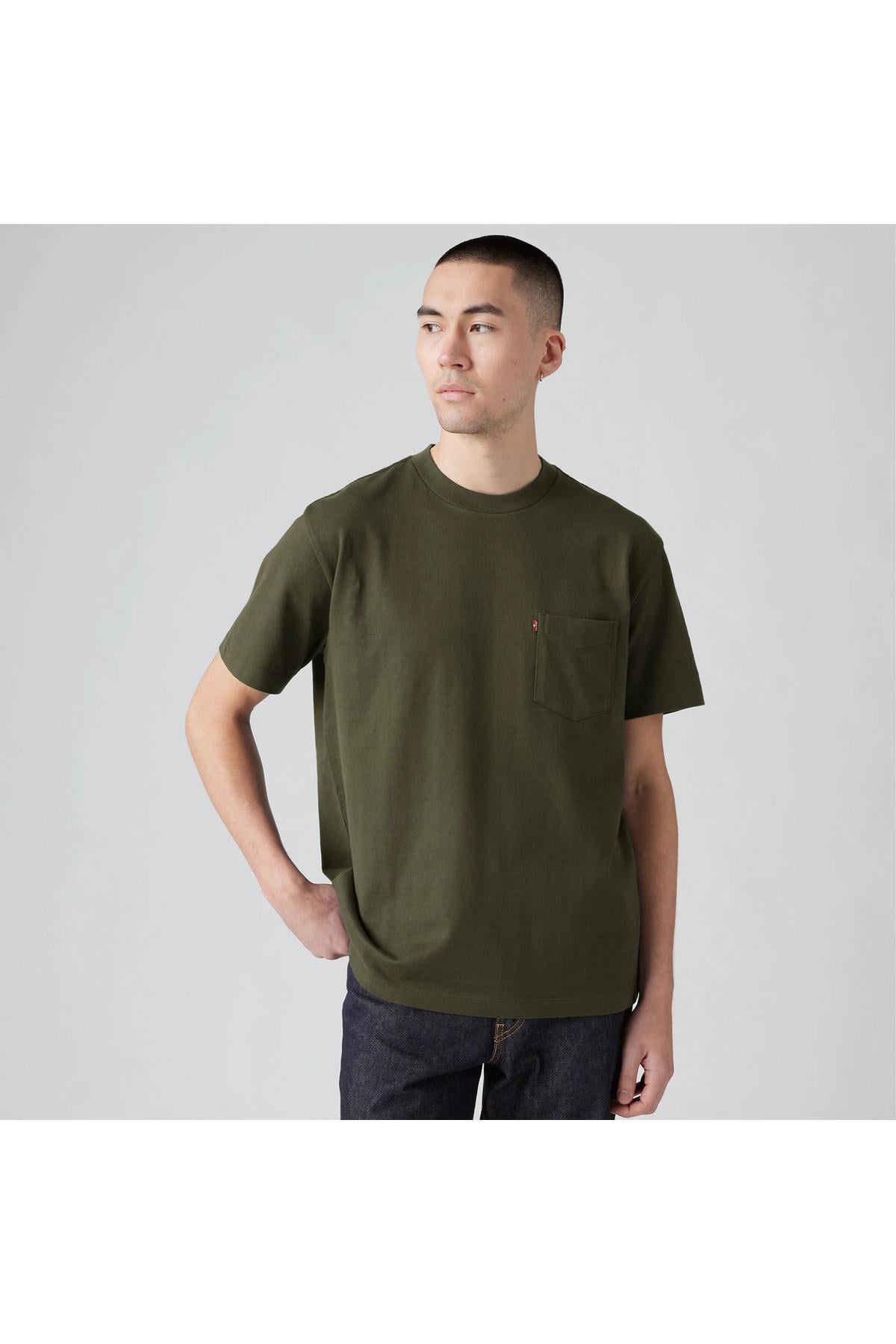 Levi's Erkek Relaxed Fit Haki Cepli T-shirt A8605-0013 - Levi's - A8605-0013