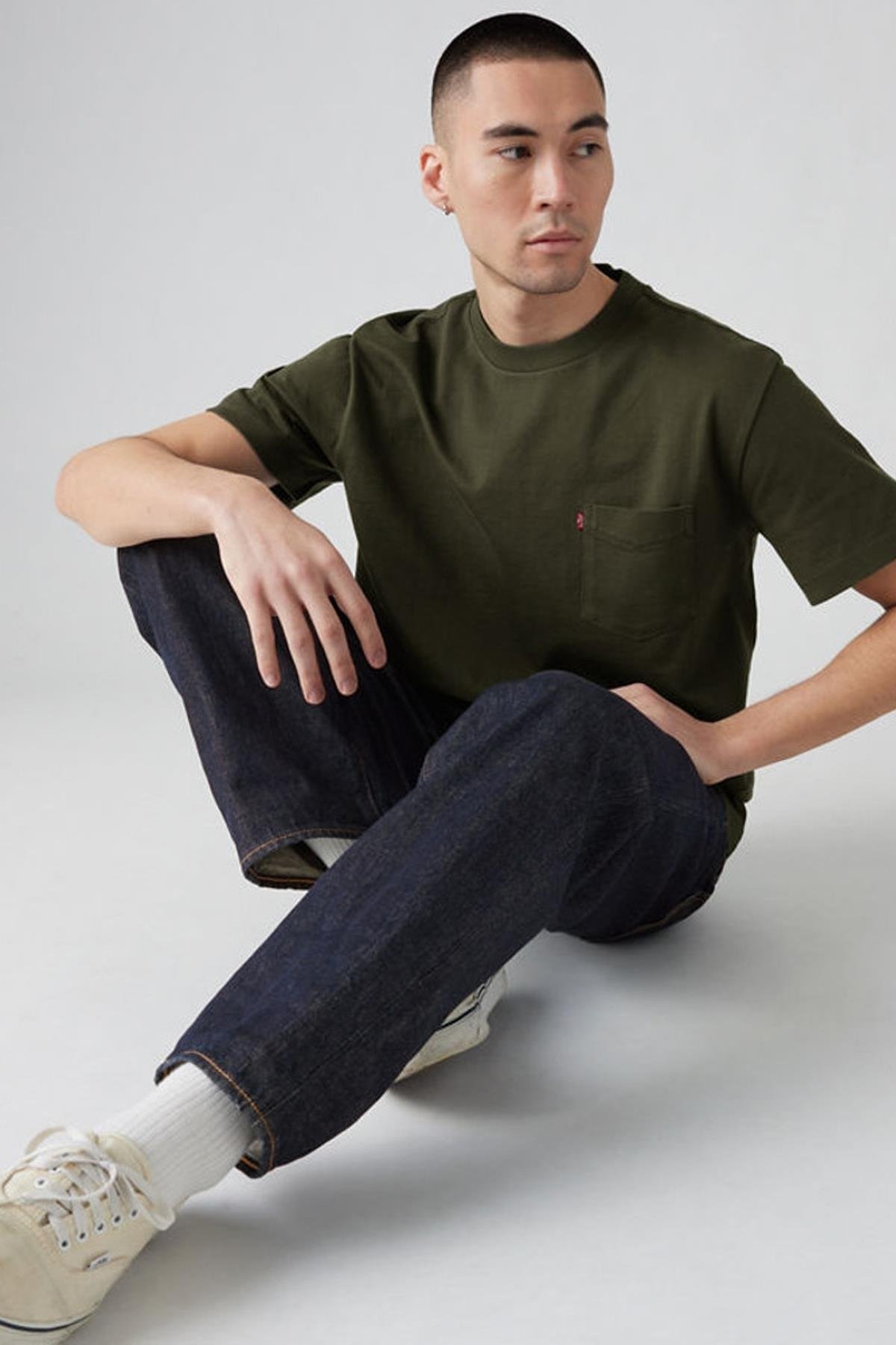 Levi's Erkek Relaxed Fit Haki Cepli T-shirt A8605-0013 - Levi's - A8605-0013