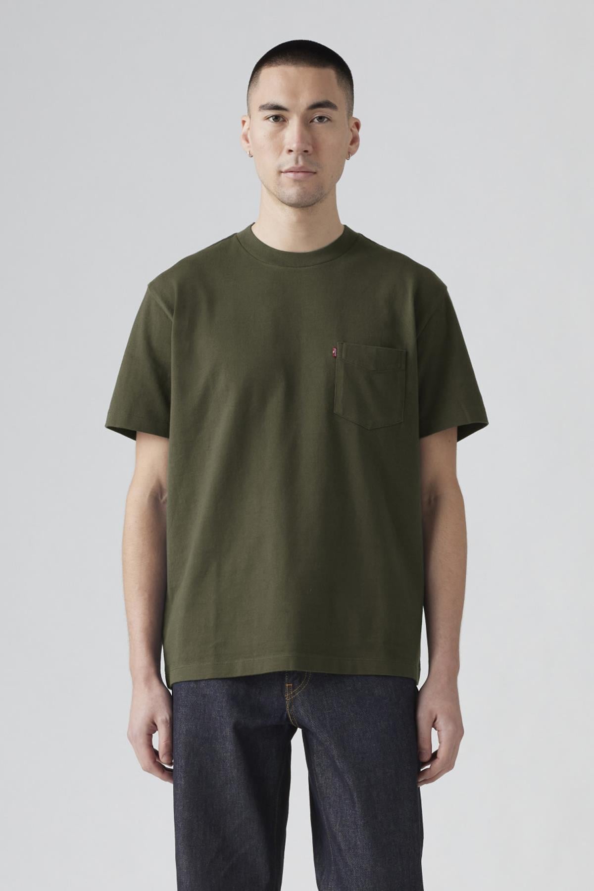 Levi's Erkek Relaxed Fit Haki Cepli T-shirt A8605-0013 - Levi's - A8605-0013