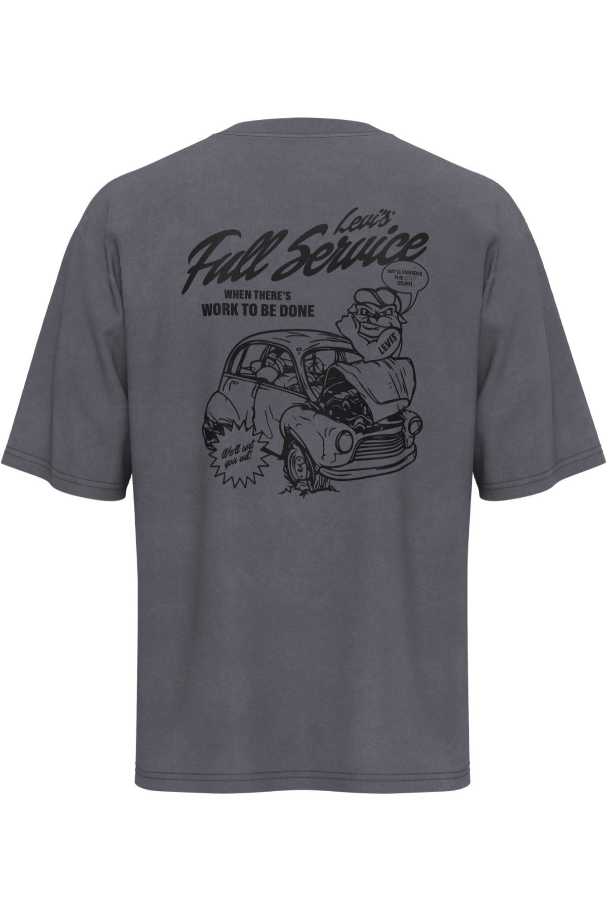 Levi's Erkek Relaxed Fit Periscope Sırt Baskılı Gri Erkek T-Shirt - 003XL-0005 - Levi's - 003XL-0005