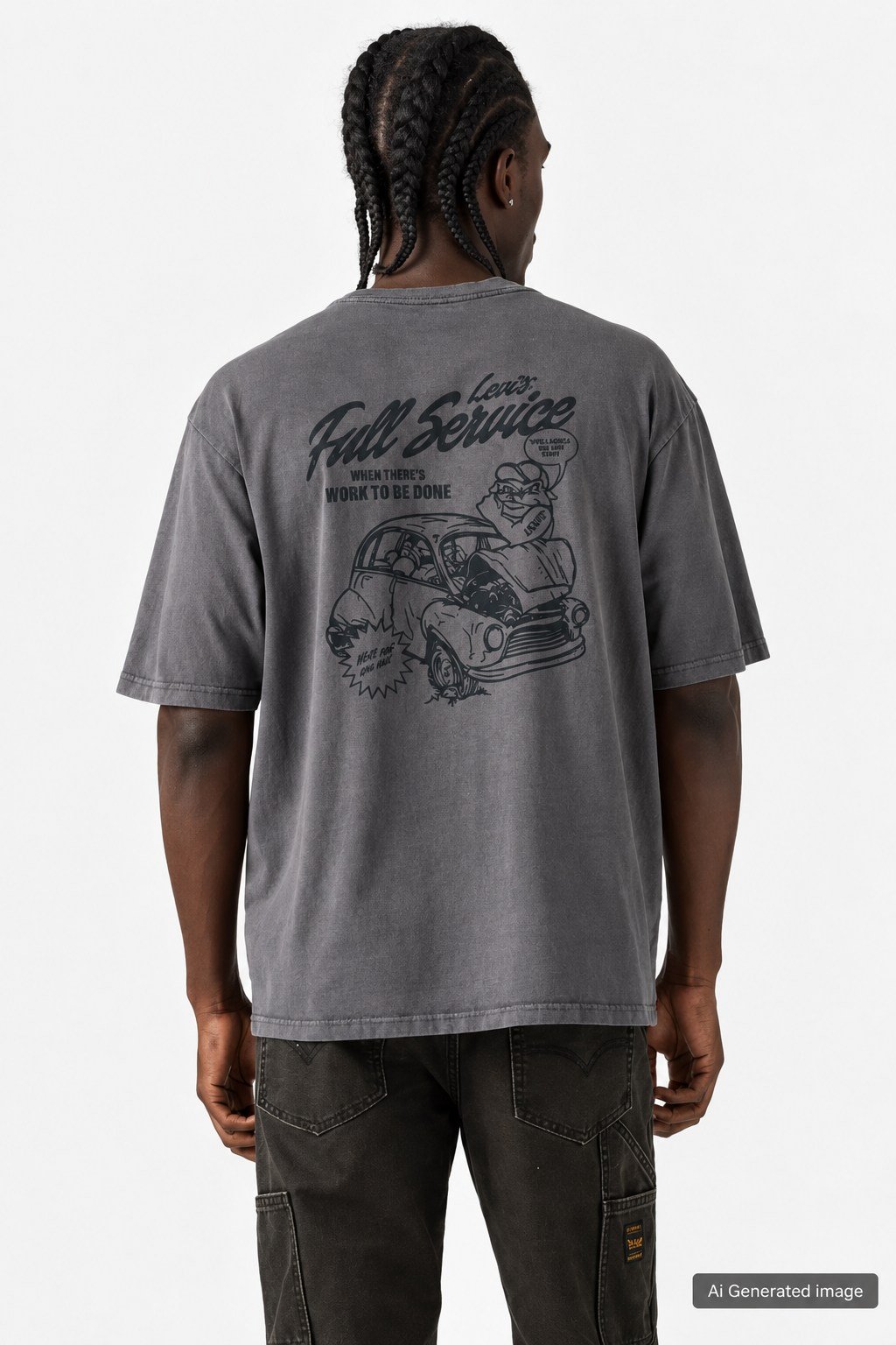 Levi's Erkek Relaxed Fit Periscope Sırt Baskılı Gri Erkek T-Shirt - 003XL-0005 - Levi's - 003XL-0005