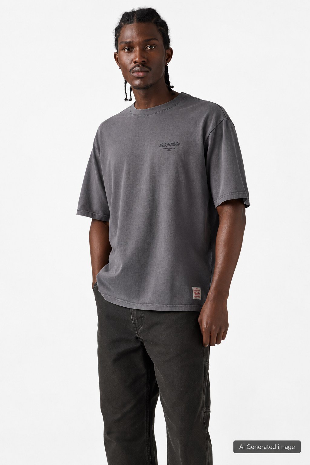 Levi's Erkek Relaxed Fit Periscope Sırt Baskılı Gri Erkek T-Shirt - 003XL-0005 - Levi's - 003XL-0005