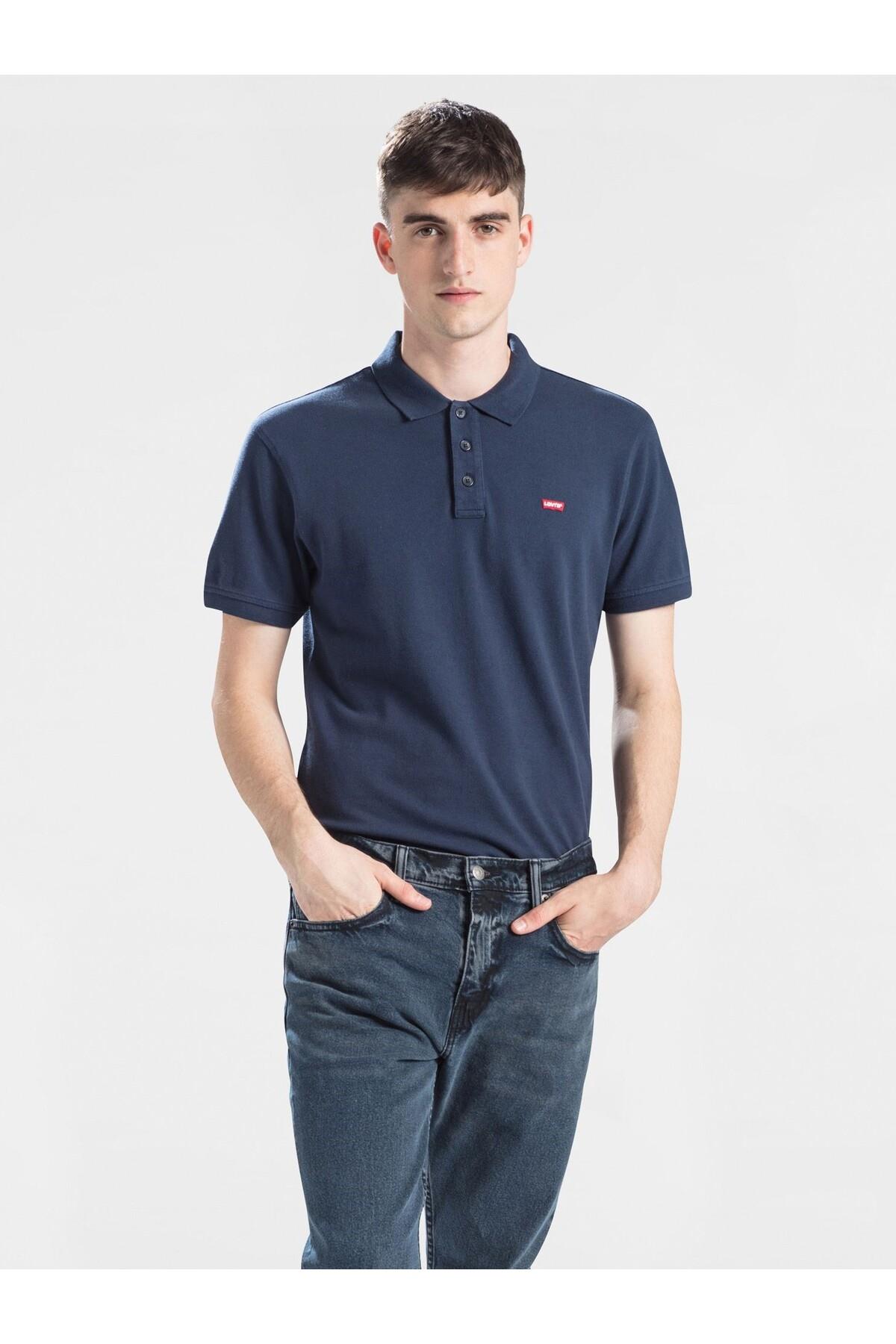 Levi's Erkek Relaxed Fit Polo Yaka Lacivert T-Shirt - A0229-0008 - Levi's - A0229-0008
