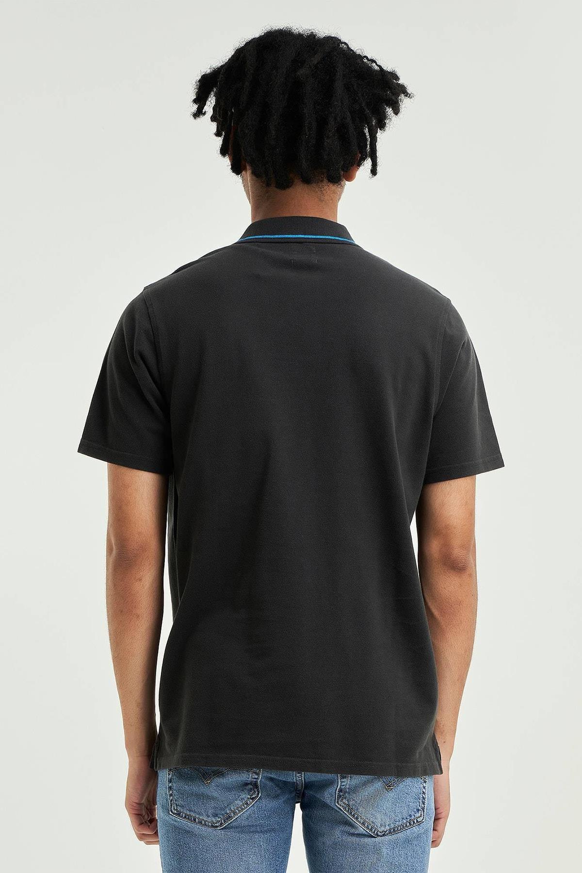 Levi's Erkek Siyah Mavi Nakış Polo T-shirt - A3121-0002 - Levi's - TYC00544037439