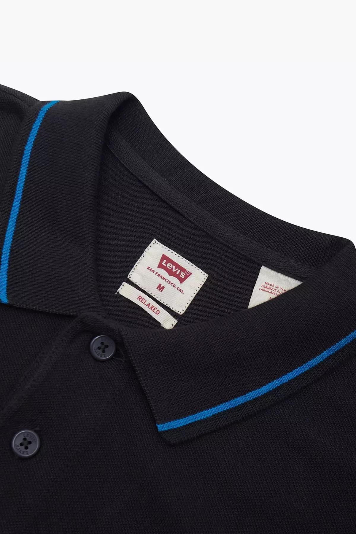 Levi's Erkek Siyah Mavi Nakış Polo T-shirt - A3121-0002 - Levi's - TYC00544037439