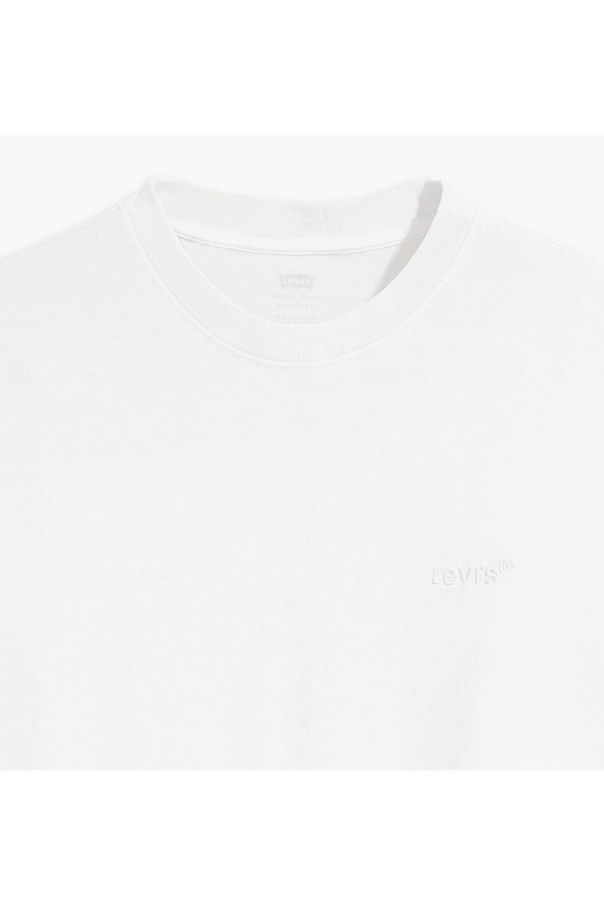 Levi's Erkek Vintage Tee Bisiklet Yaka Beyaz T-Shirt - A0637-0000 - Levi's - A0637-0000