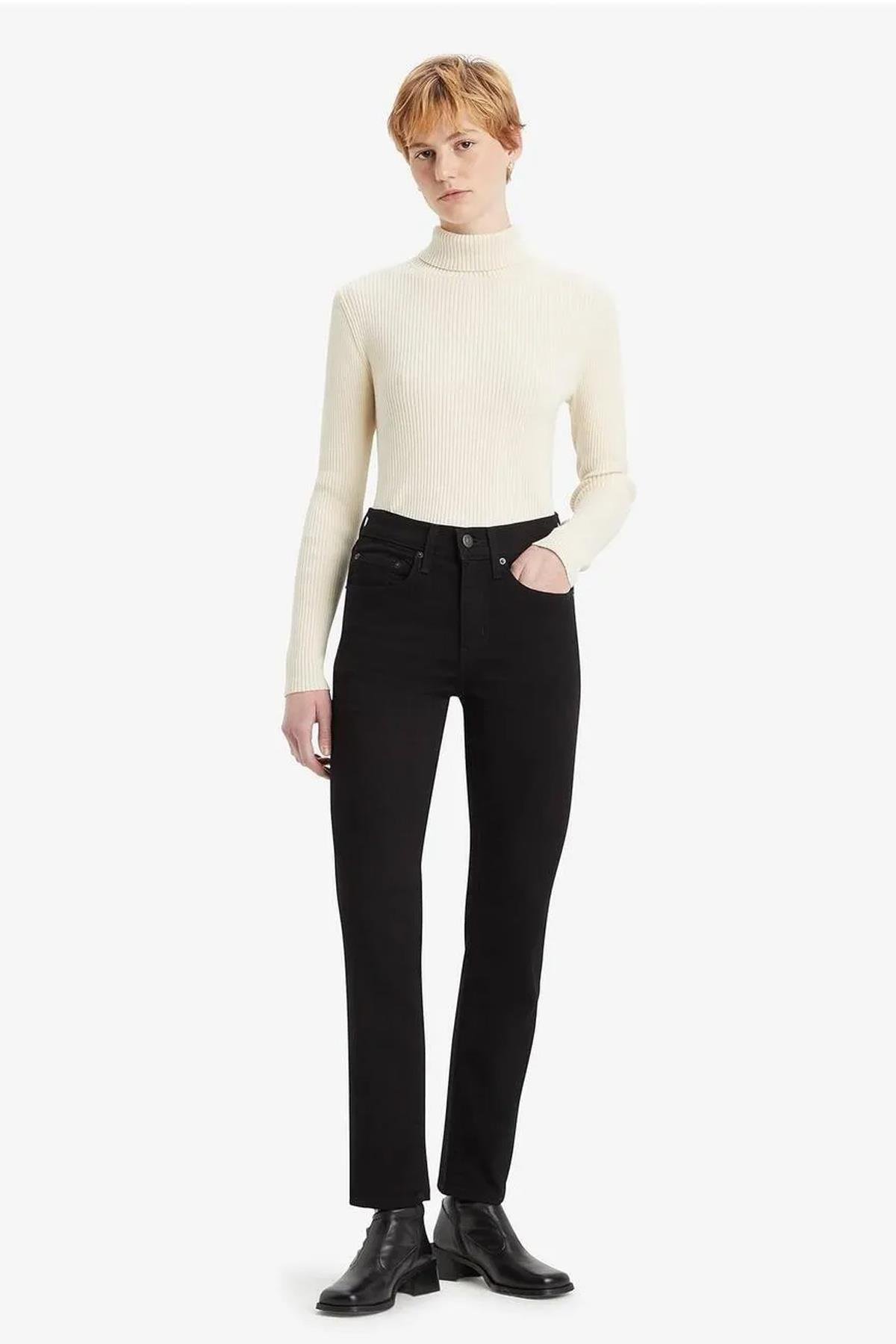 Levi's Kadın 724 Jeans Yüksek Bel Düz Siyah Kot Pantolon - A7744-0010 - Levi's - A7744-0010