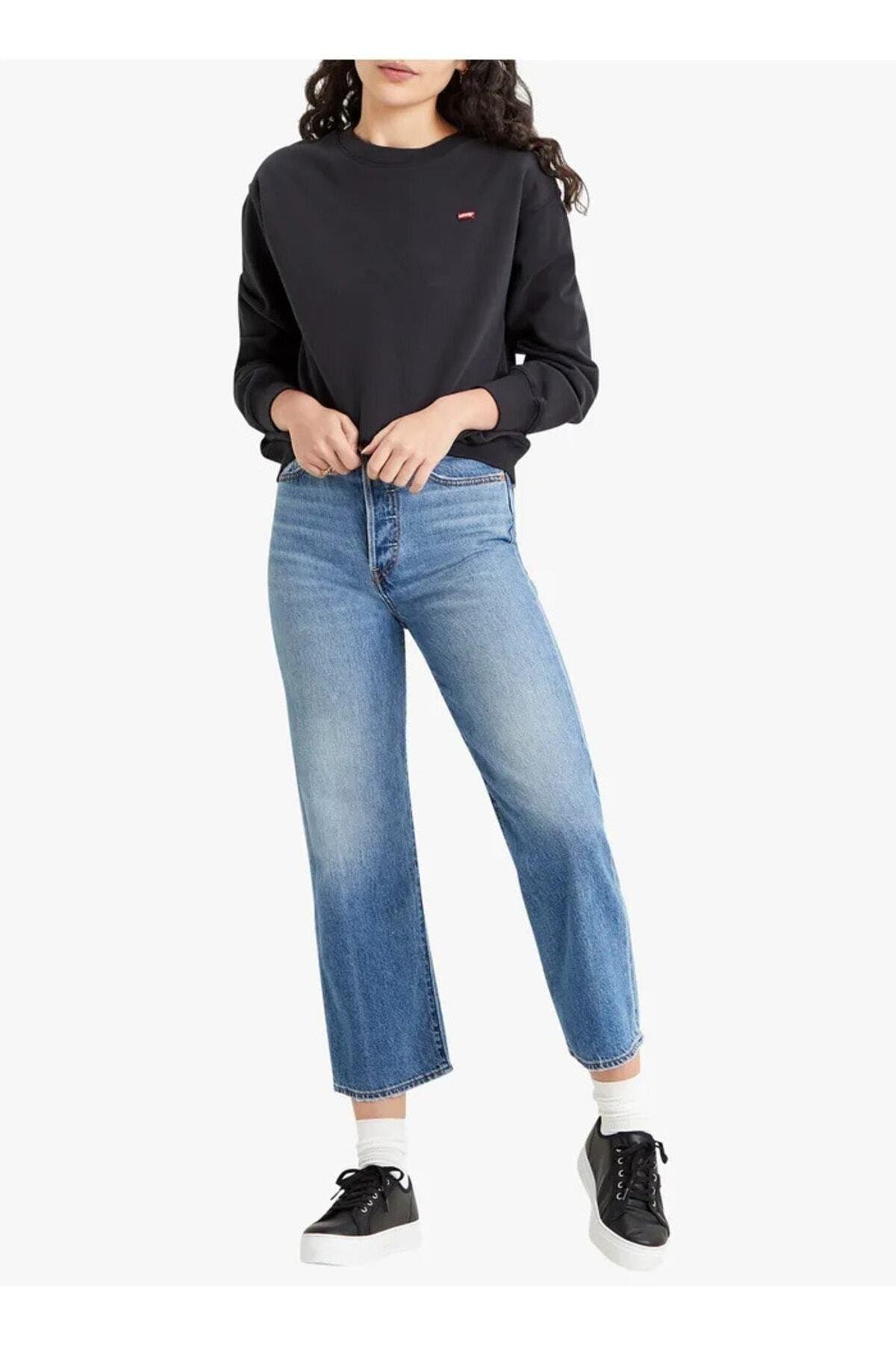 Levi's Kadın Bisiklet Yaka Siyah Basic Sweatshirt - A3172-0010 - Levi's - A3172-0010