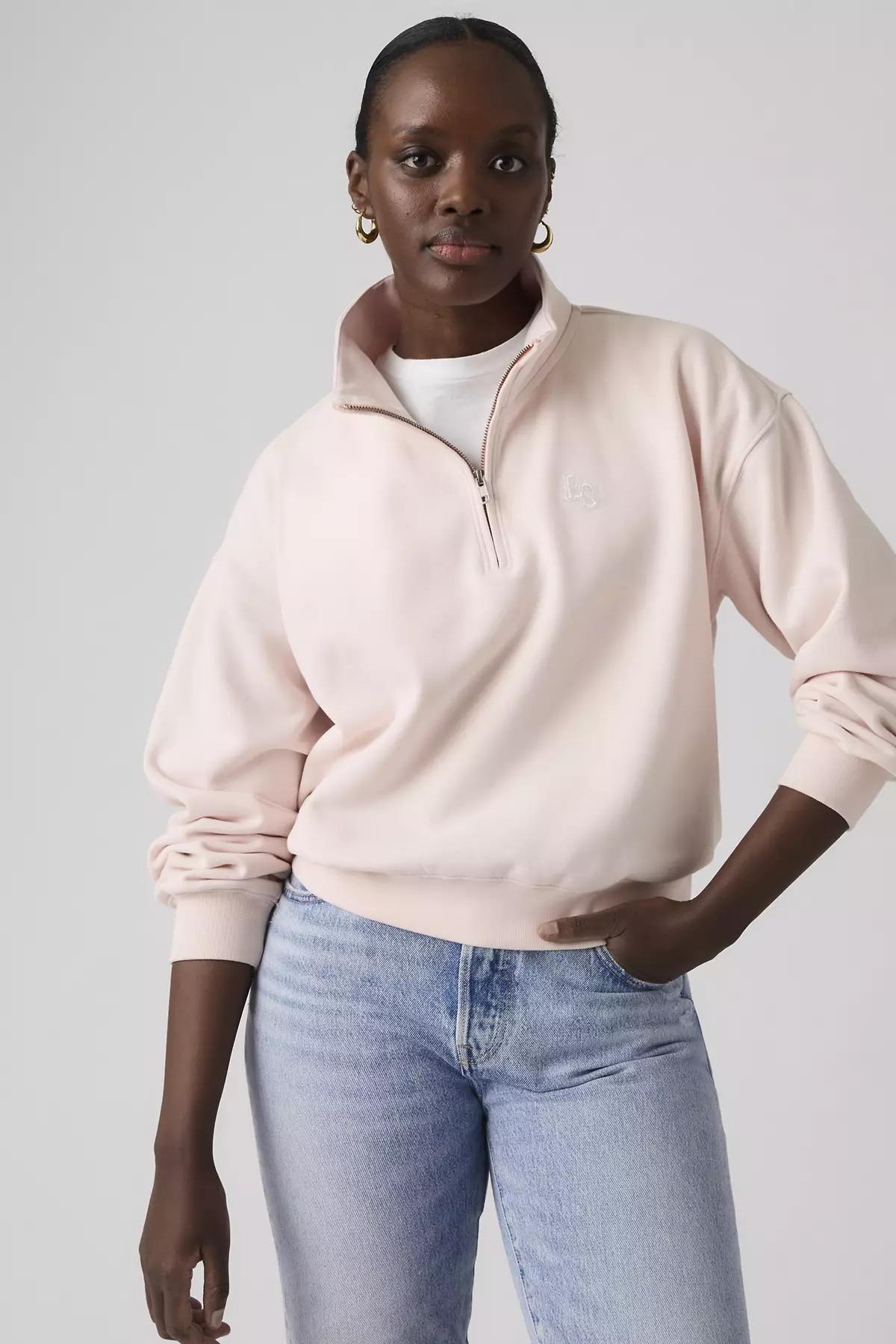Levi's Kadın Dik Yaka Fermuarlı Pembe Sweatshirt - 005GS-0004 - Levi's - 005GS-0004