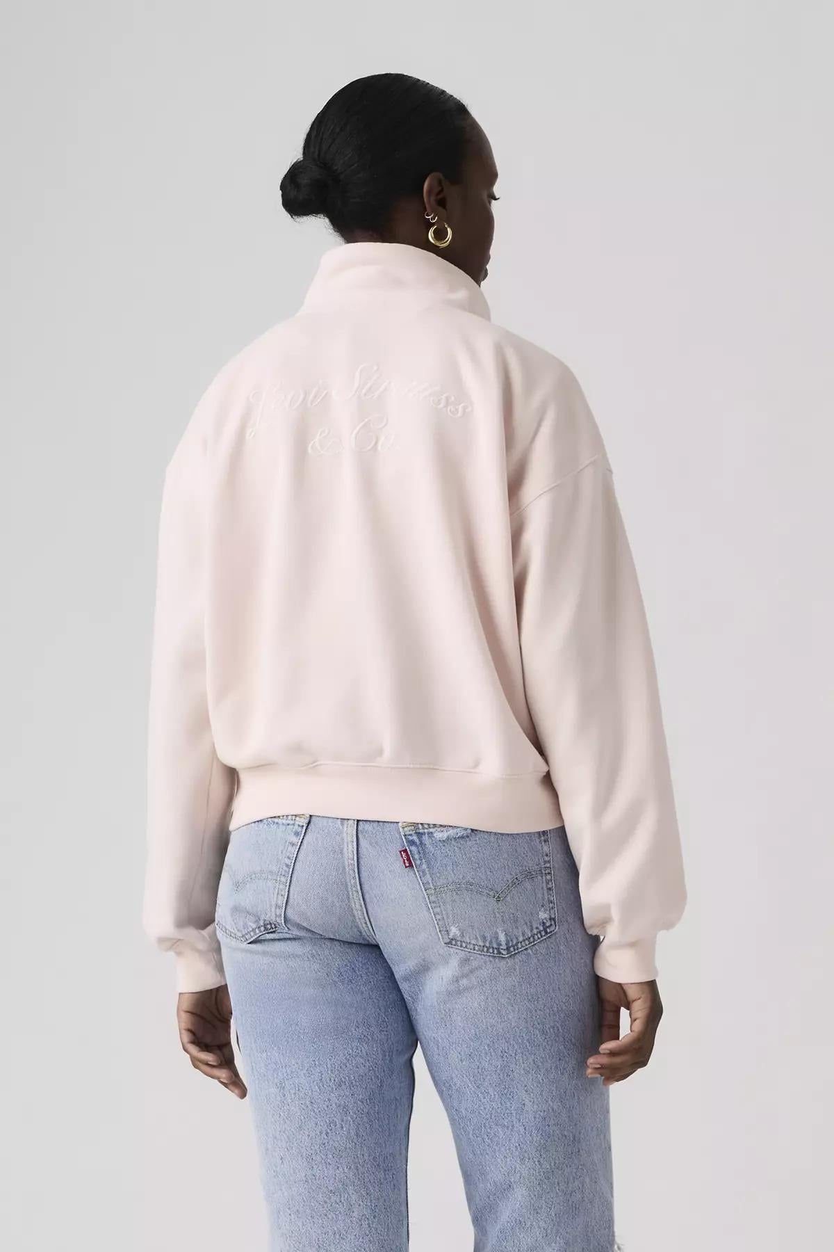 Levi's Kadın Dik Yaka Fermuarlı Pembe Sweatshirt - 005GS-0004 - Levi's - 005GS-0004