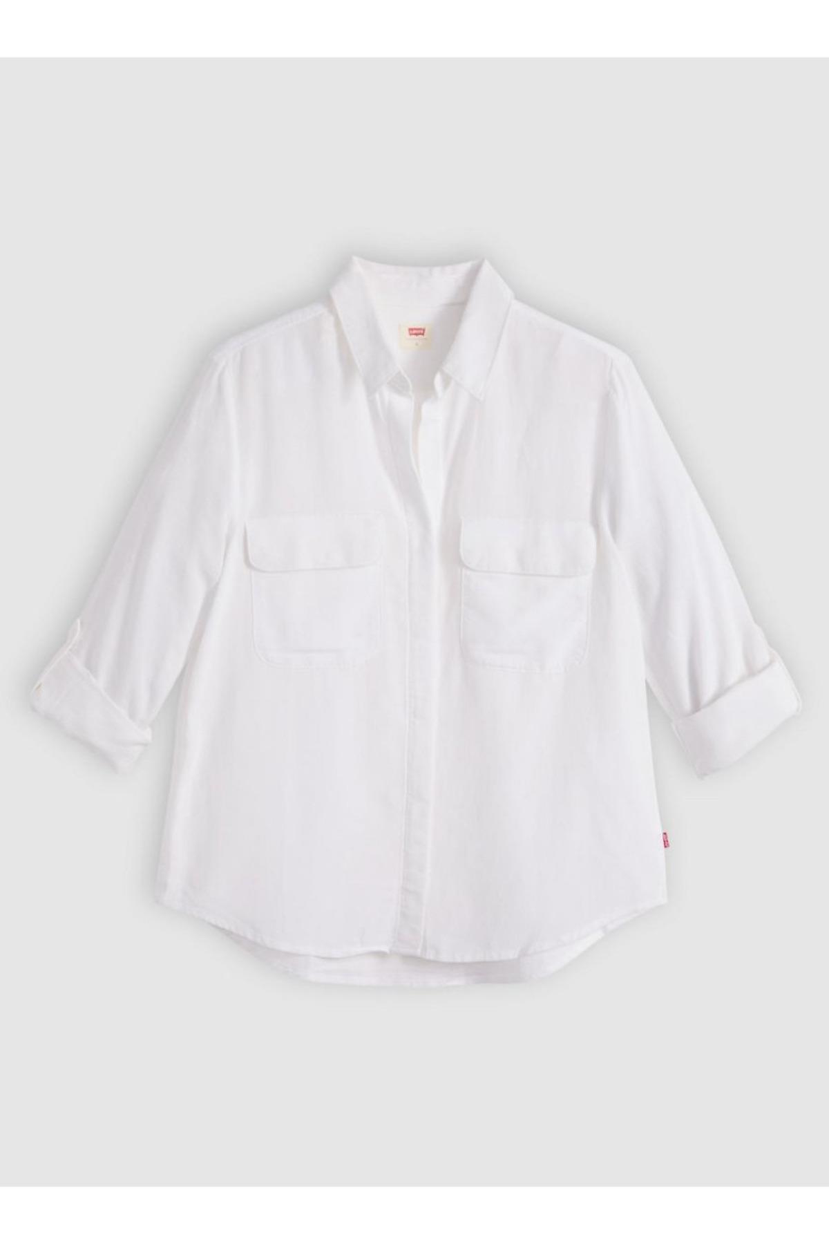 Levi's Kadın Düğmeli Uzun Kollu Beyaz Gömlek - 005NJ-0002 - Levi's - 005NJ-0002