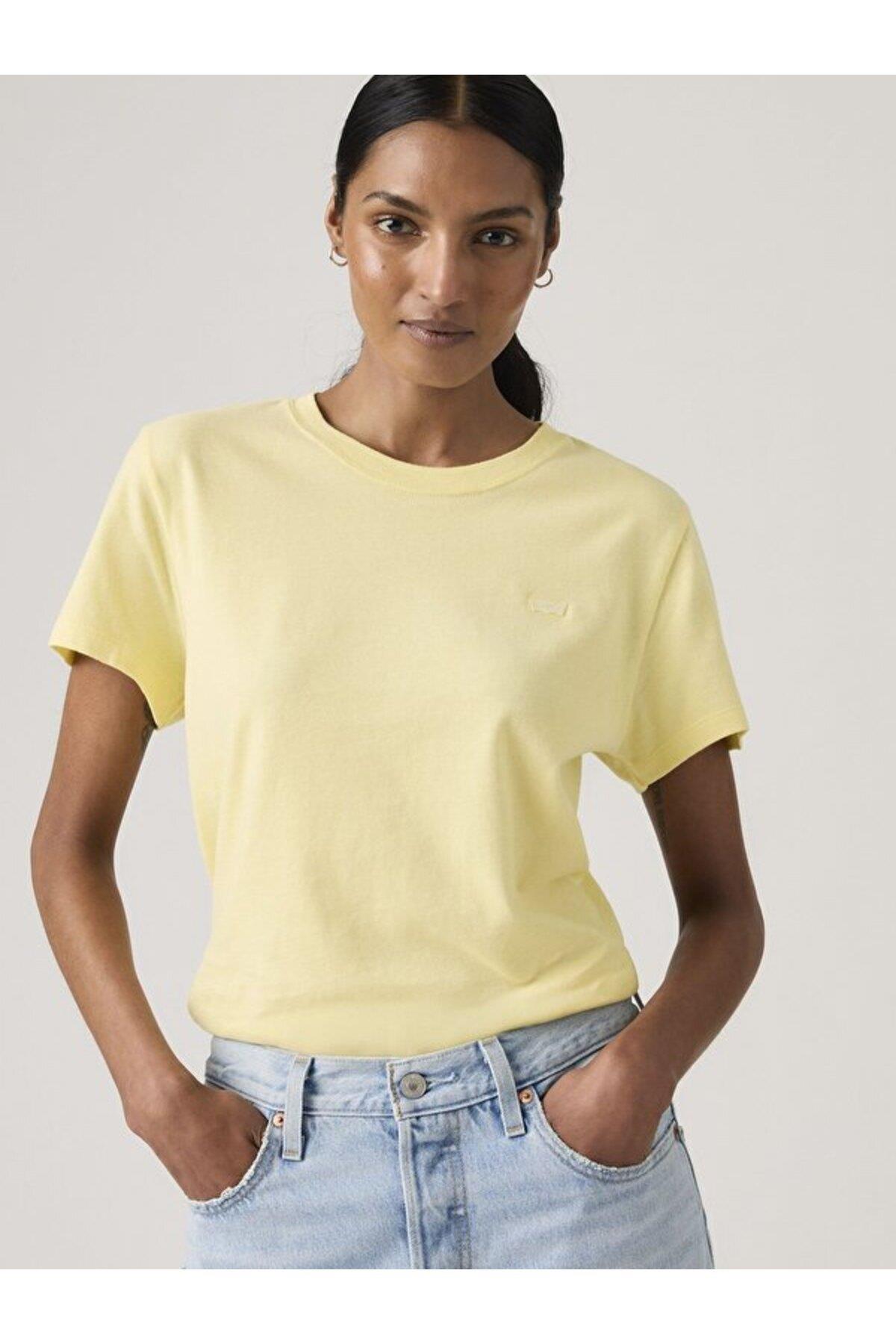 Levi's Kadın Favorite Cotton Sarı Tişört - 008C4-0000 - Levi's - 008C4-0000