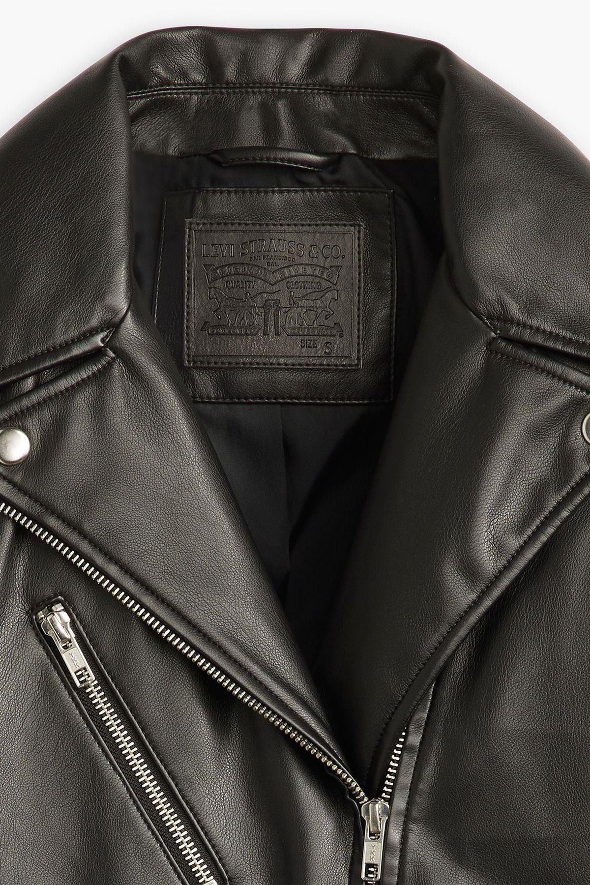 Levi's Kadın Fonksiyonel Kendal Moto Biker Deri Ceket - A9373-0000 - Levi's - A9373-0000
