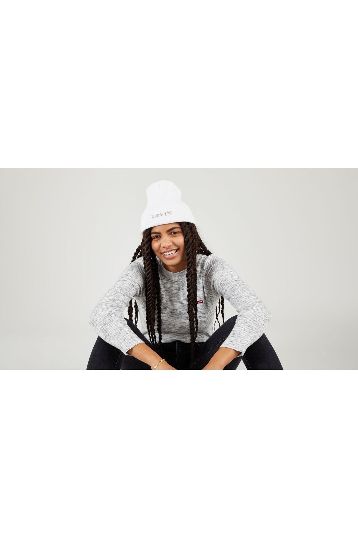 Levi's ® Kadın Modern Vintage Logo Beanie Beyaz - 3814101090  - Levi's - 3814101090