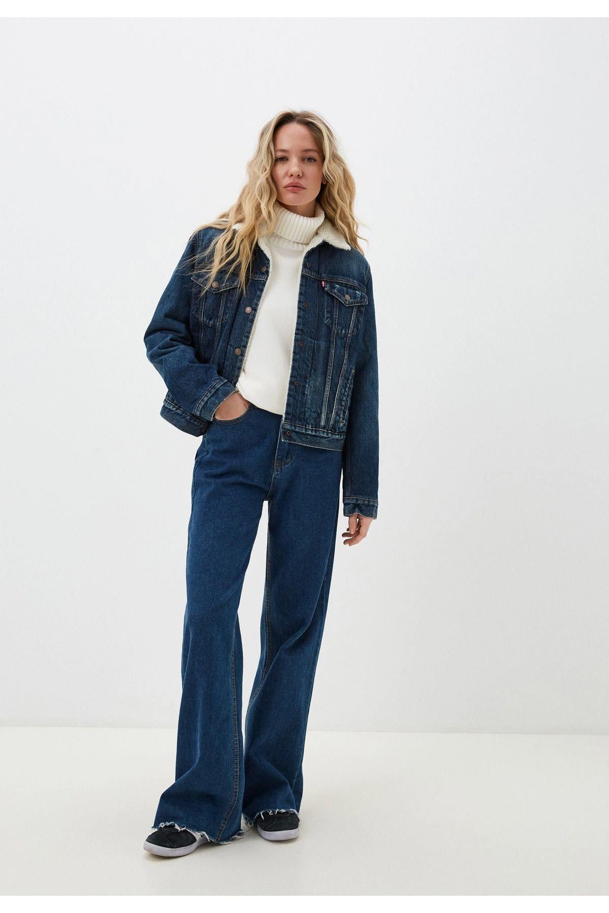 Levi's Kadın Orijinal Sherpa Trucker Kürklü Kot Ceket - 36136-0063 - Levi's - 36136-0063
