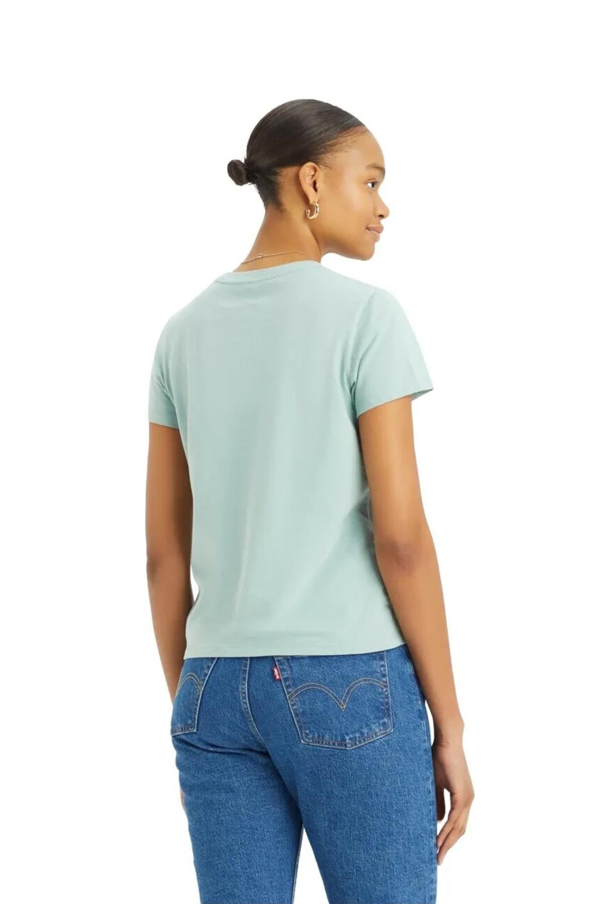 Levi's Kadın Pamuklu Açık Yeşil Basic T-shirt -  A4917-0008 - Levi's - A4917-0008