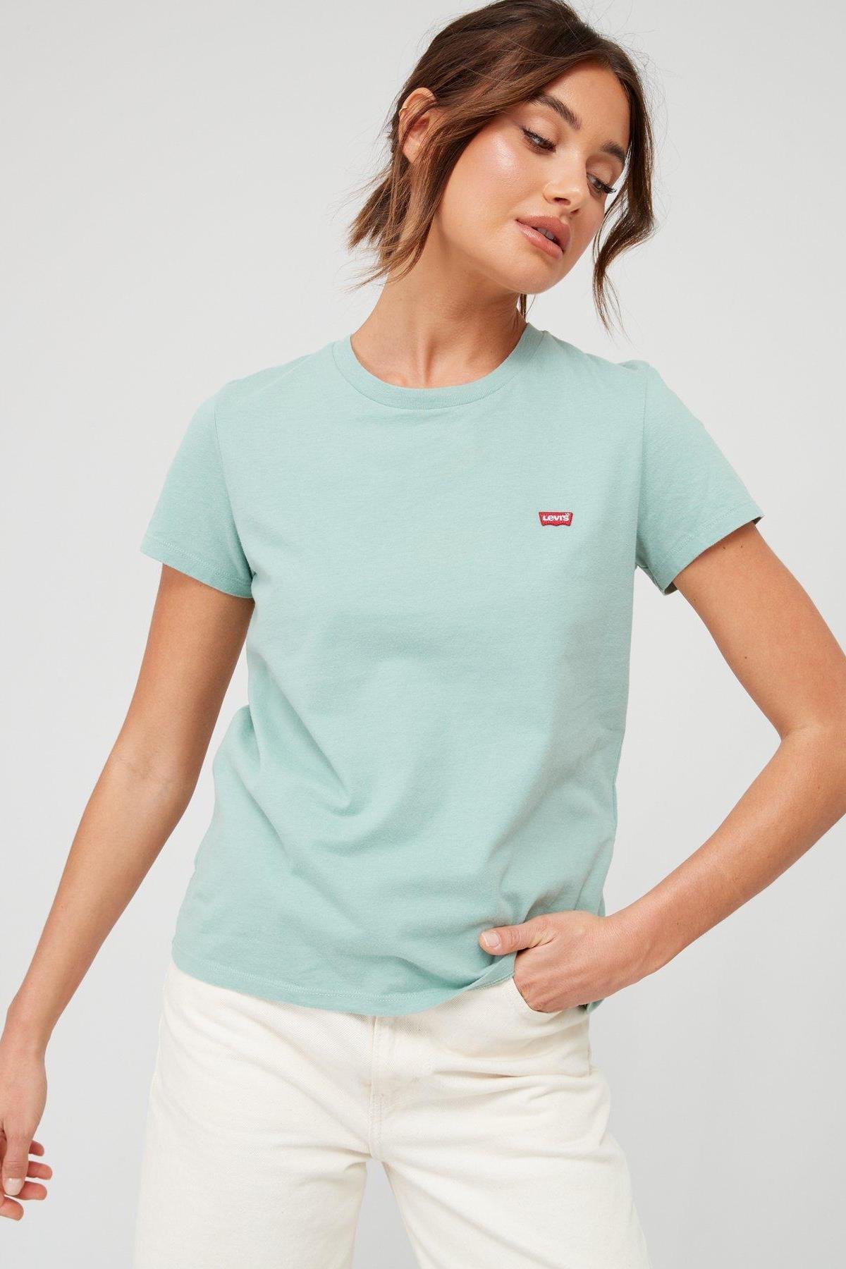 Levi's Kadın Pamuklu Açık Yeşil Basic T-shirt -  A4917-0008 - Levi's - A4917-0008