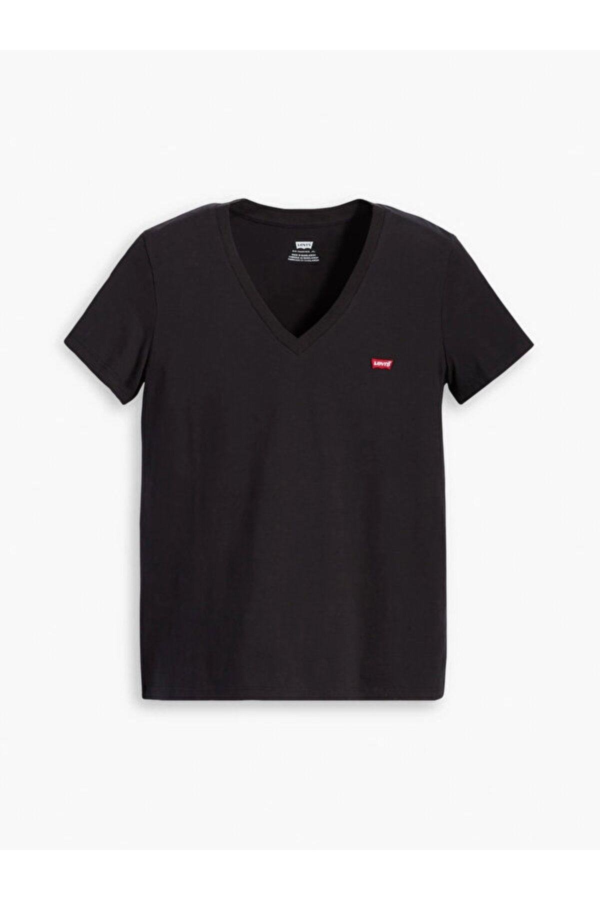Levi's Kadın Perfect V Yaka Basic Siyah T-Shirt - A3170-0025 - Levi's - A3170-0025