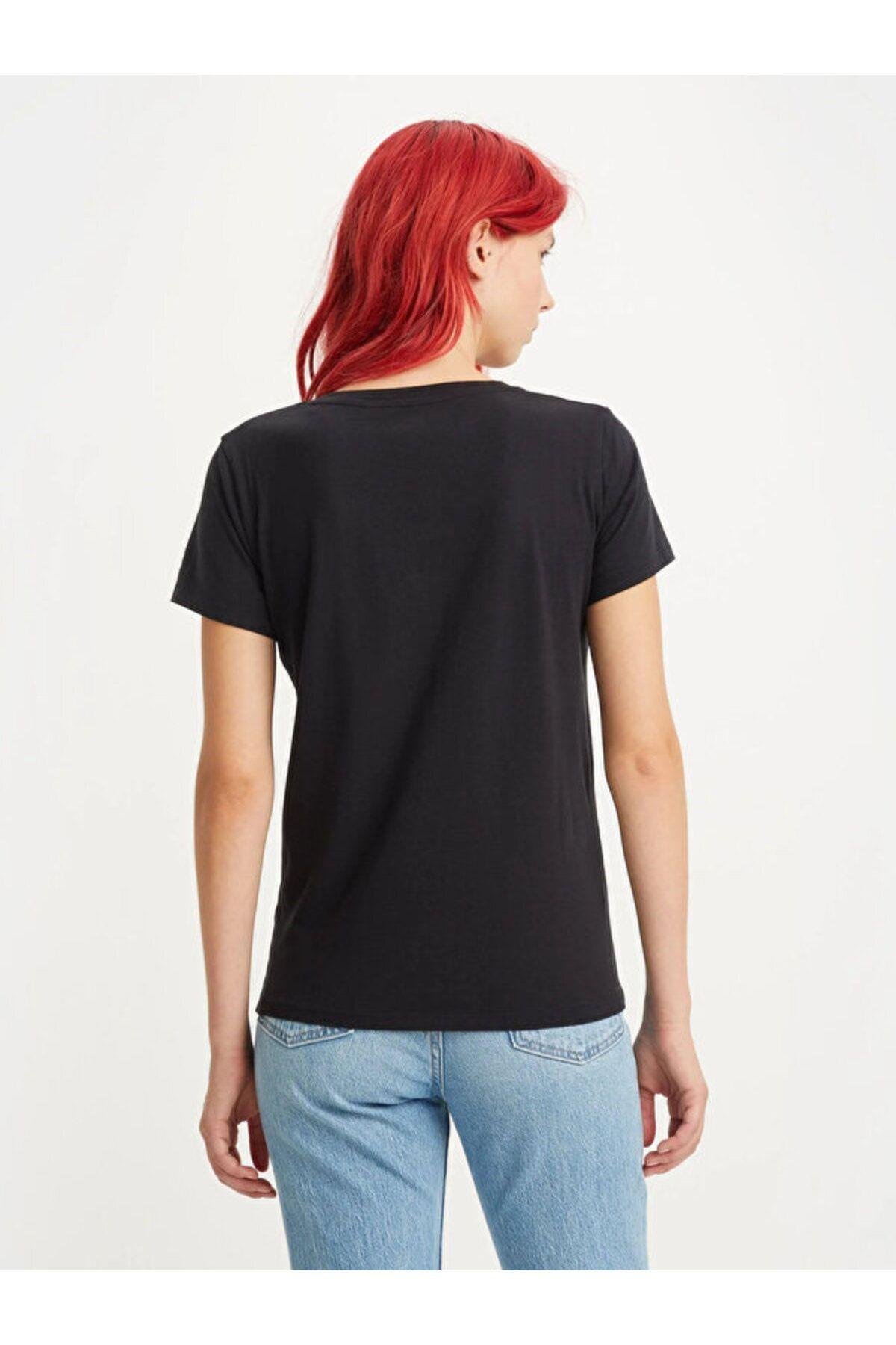 Levi's Kadın Perfect V Yaka Basic Siyah T-Shirt - A3170-0025 - Levi's - A3170-0025