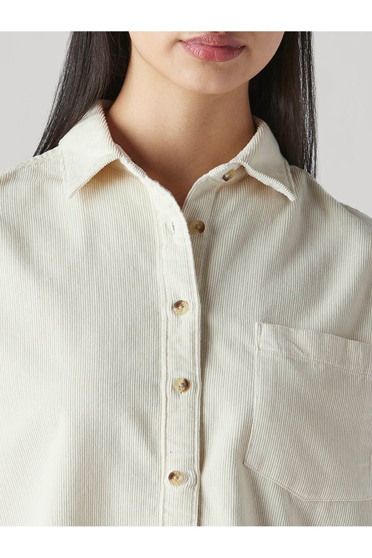 Levi's Kadın Rahat Kesimli Krem Kadife Gömlek 006C1-0021 - Levi's - 006C1-0021