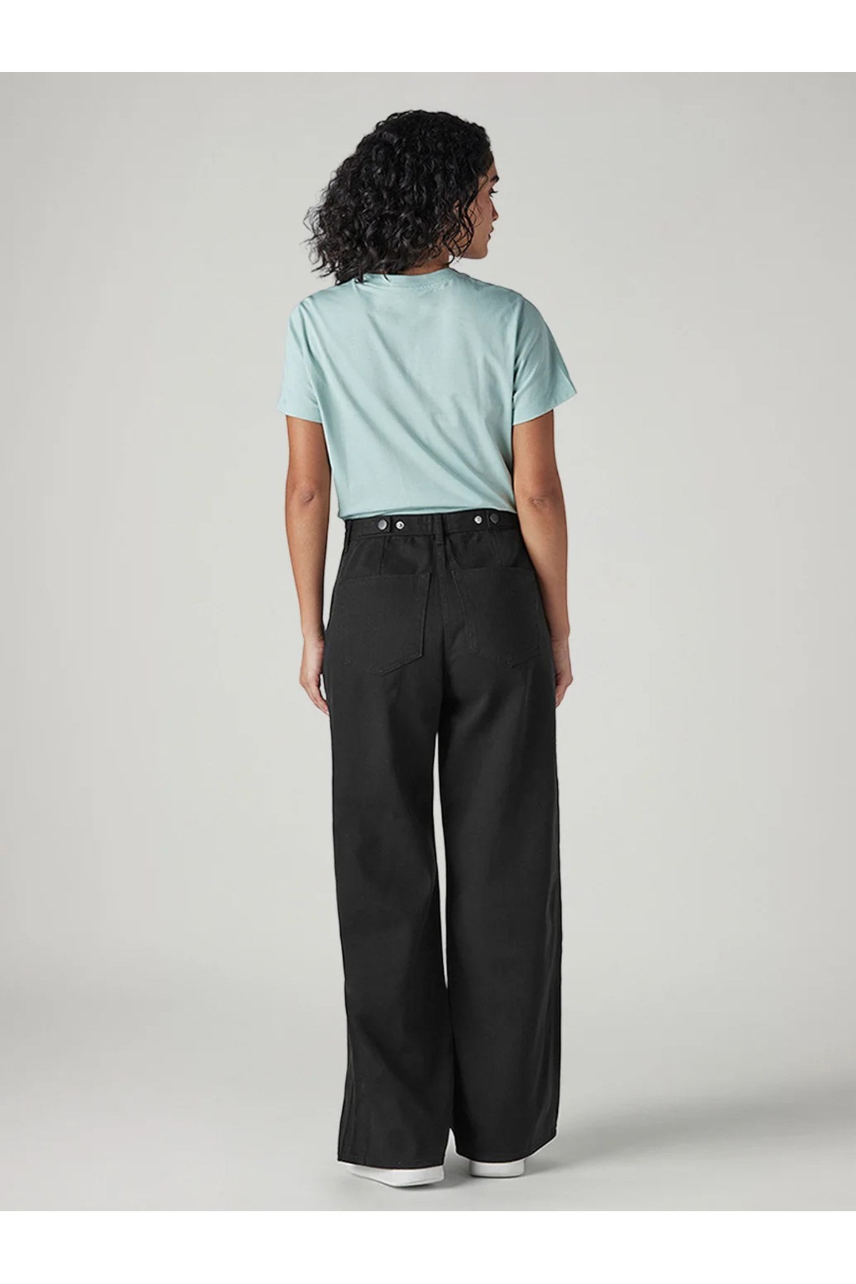 Levi's Kadın Yüksek Bel Geniş Paçalı Cinched Siyah Kot Pantolon-008WA-0004 - Levi's - 008WA-0004