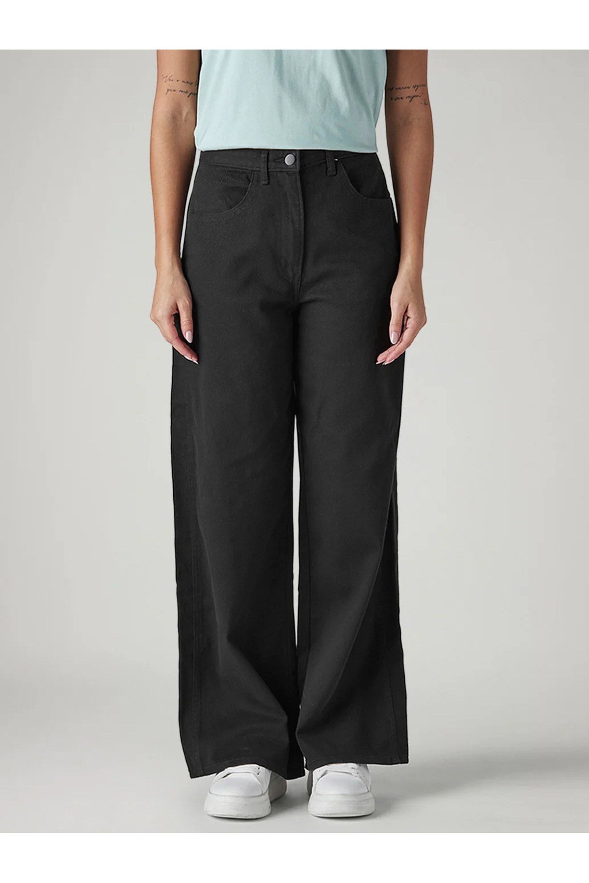 Levi's Kadın Yüksek Bel Geniş Paçalı Cinched Siyah Kot Pantolon-008WA-0004 - Levi's - 008WA-0004