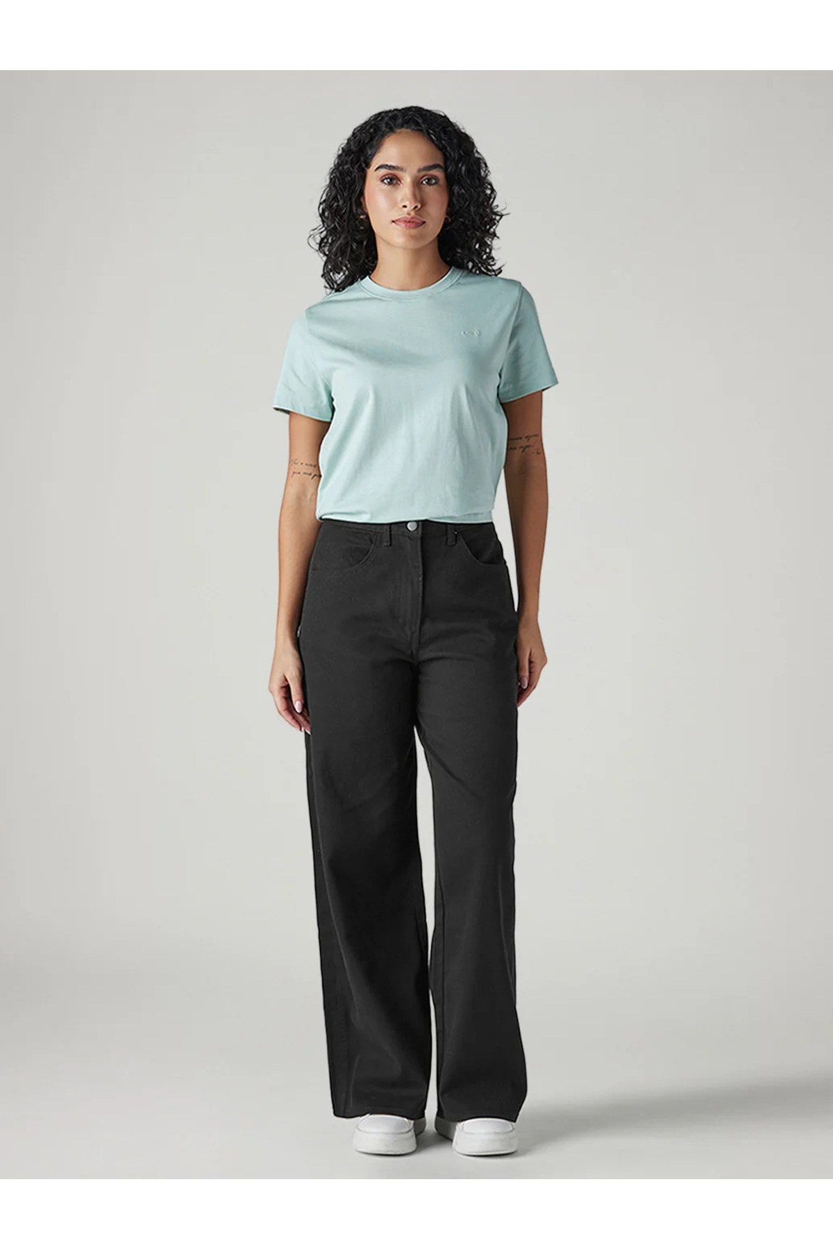 Levi's Kadın Yüksek Bel Geniş Paçalı Cinched Siyah Kot Pantolon-008WA-0004 - Levi's - 008WA-0004