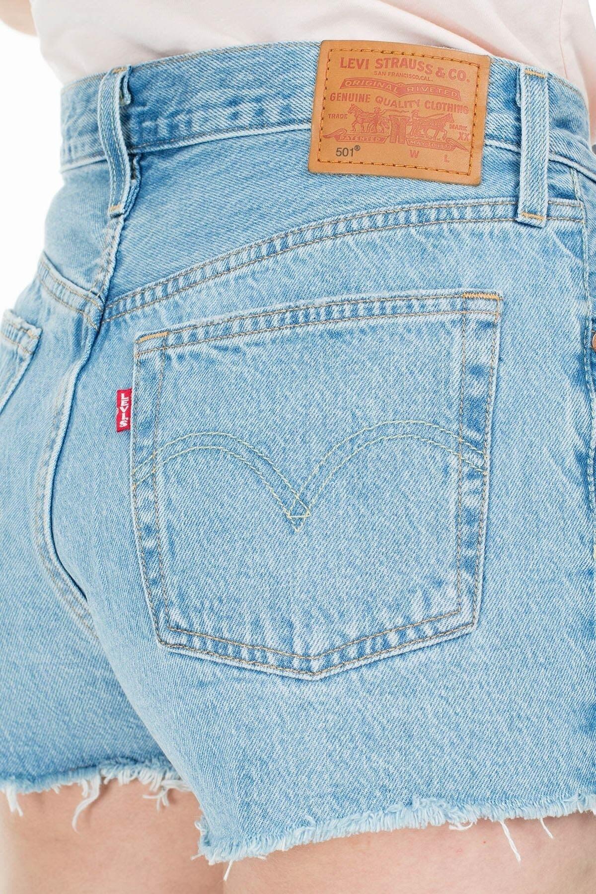 Levi's Kadın Yüksek Bel Kısa Yırtık Denim Kot Şort 56327 - Levi's - 56327-0086