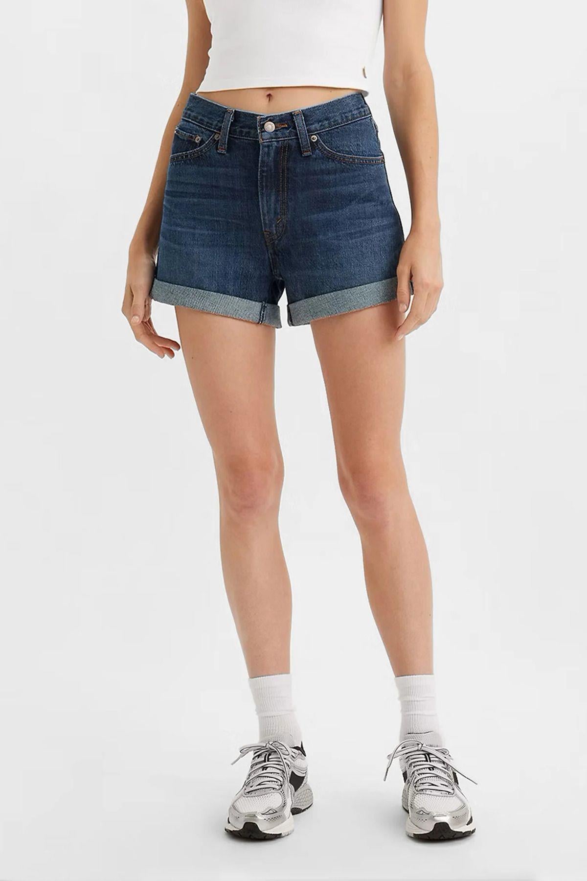 Levi's Kadın Yüksek Bel Mavi Kadın Mom Denim Kot Şort -  A5564-0004 - Levi's - A5564-0004