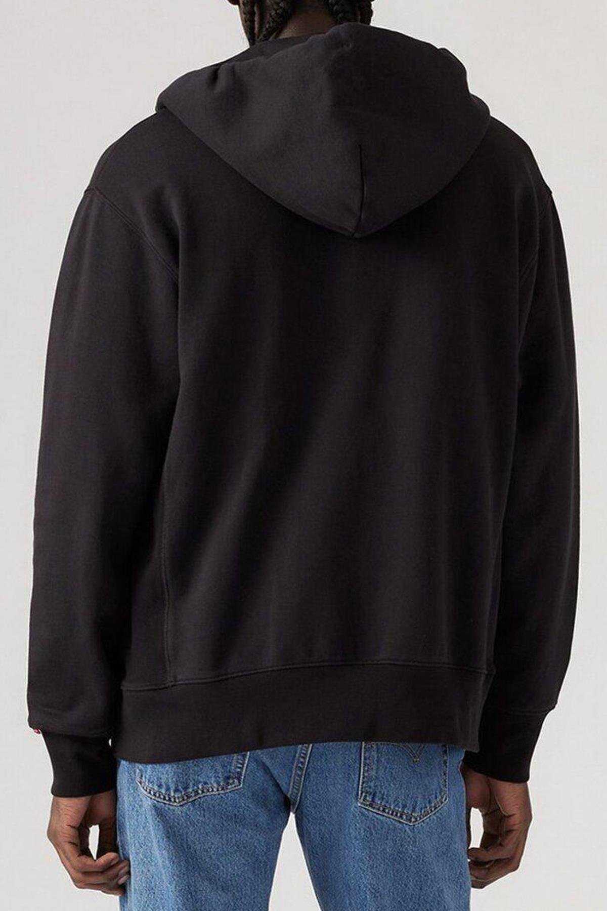 Levi's Kapüşon Yaka Siyah Erkek Relaxed Sweatshirt Fermuarlı Hırka - A9265-0000 - Levi's - A92650000