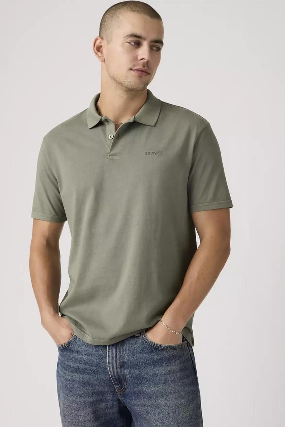 Levis Original Polo Omphalodes Erkek Polo Yaka Haki Tişört - 005FM-0005 - Levi's - 005FM-0005-1