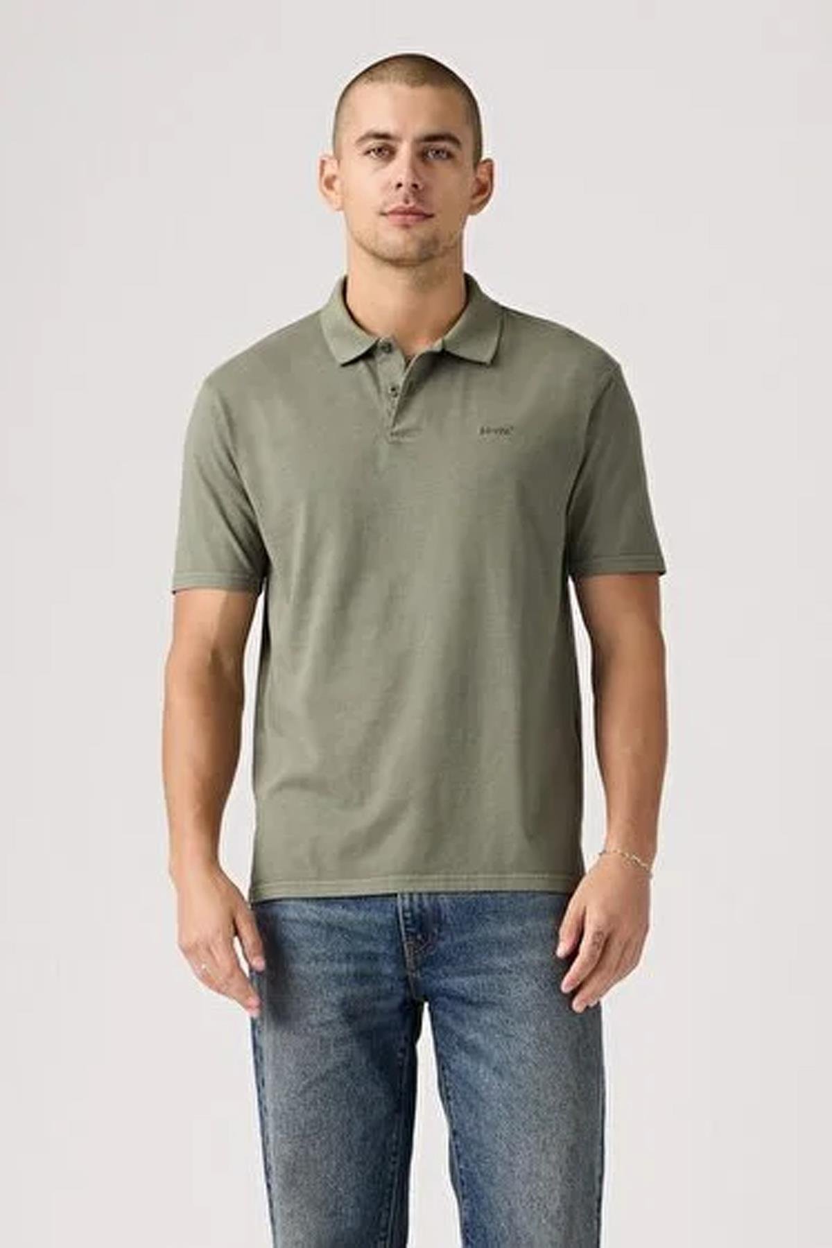 Levis Original Polo Omphalodes Erkek Polo Yaka Haki Tişört - 005FM-0005 - Levi's - 005FM-0005-1