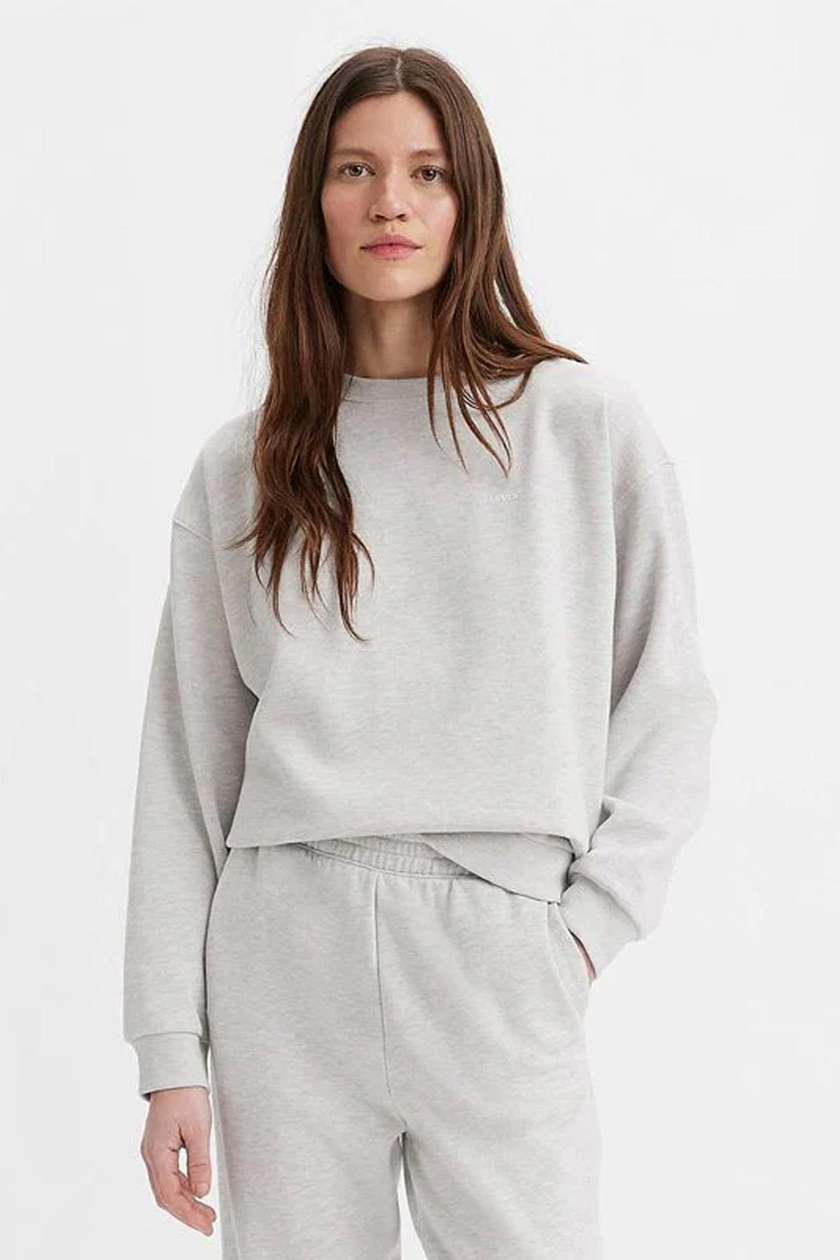 Levi's Oversize Basic Yuvarlak Yaka Gri Kadın Sweatshirt - A5942-0006 - Levi's - A5942-0006