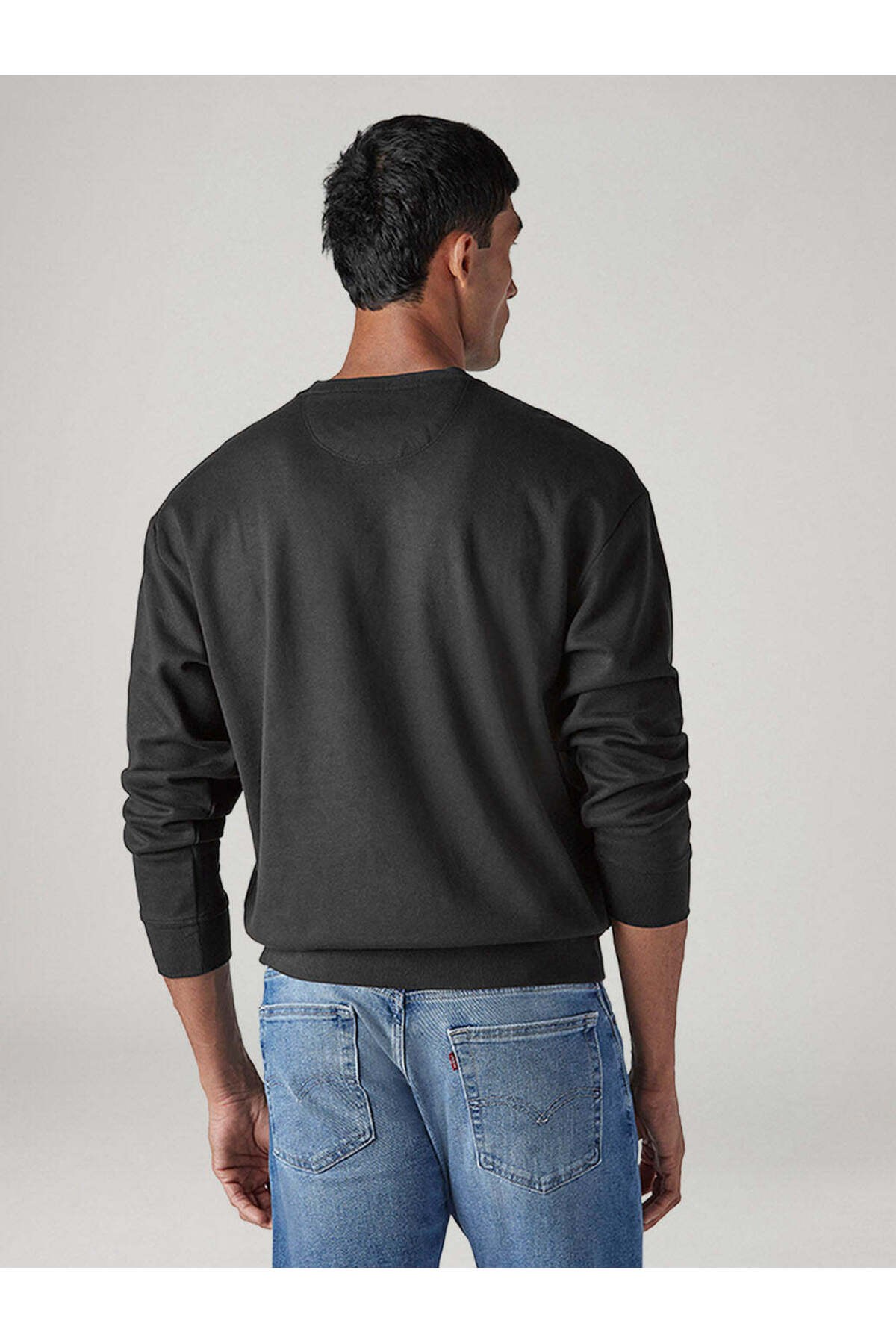 Levi's Relaxed Erkek Bisiklet Yaka Logolu Siyah Sweatshirt - A8398-0098 - Levi's - A8398-0098