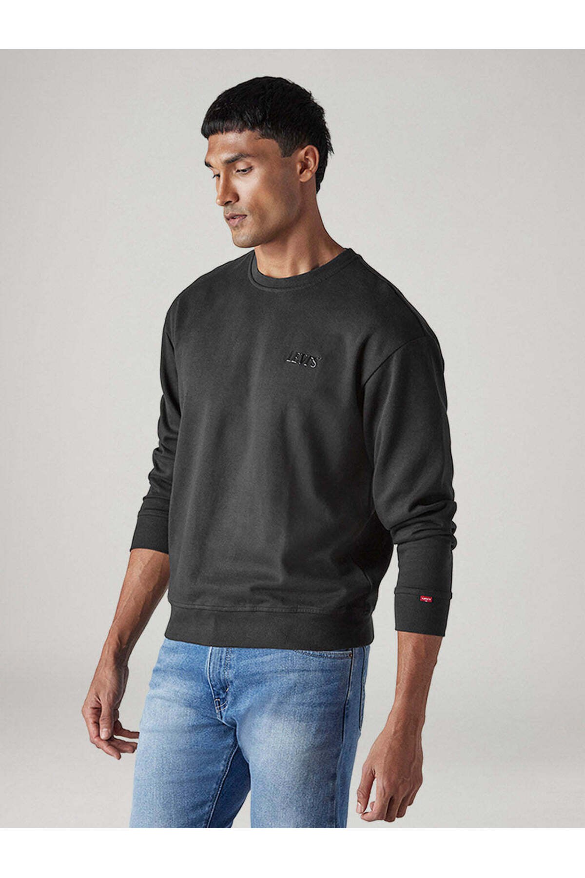 Levi's Relaxed Erkek Bisiklet Yaka Logolu Siyah Sweatshirt - A8398-0098 - Levi's - A8398-0098