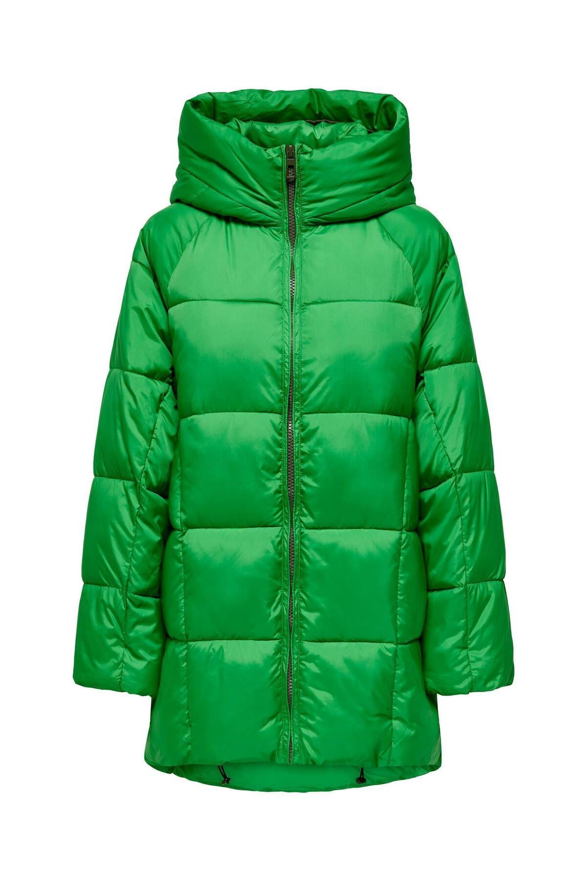Only Asta Oversize Puffer Kadın Uzun Yeşil Mont Parka - 15293818 - Only - 15293818-Green Bee