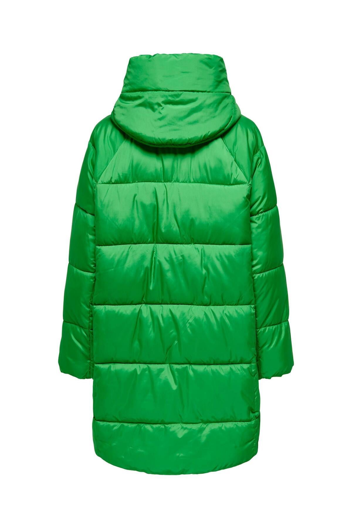 Only Asta Oversize Puffer Kadın Uzun Yeşil Mont Parka - 15293818 - Only - 15293818-Green Bee