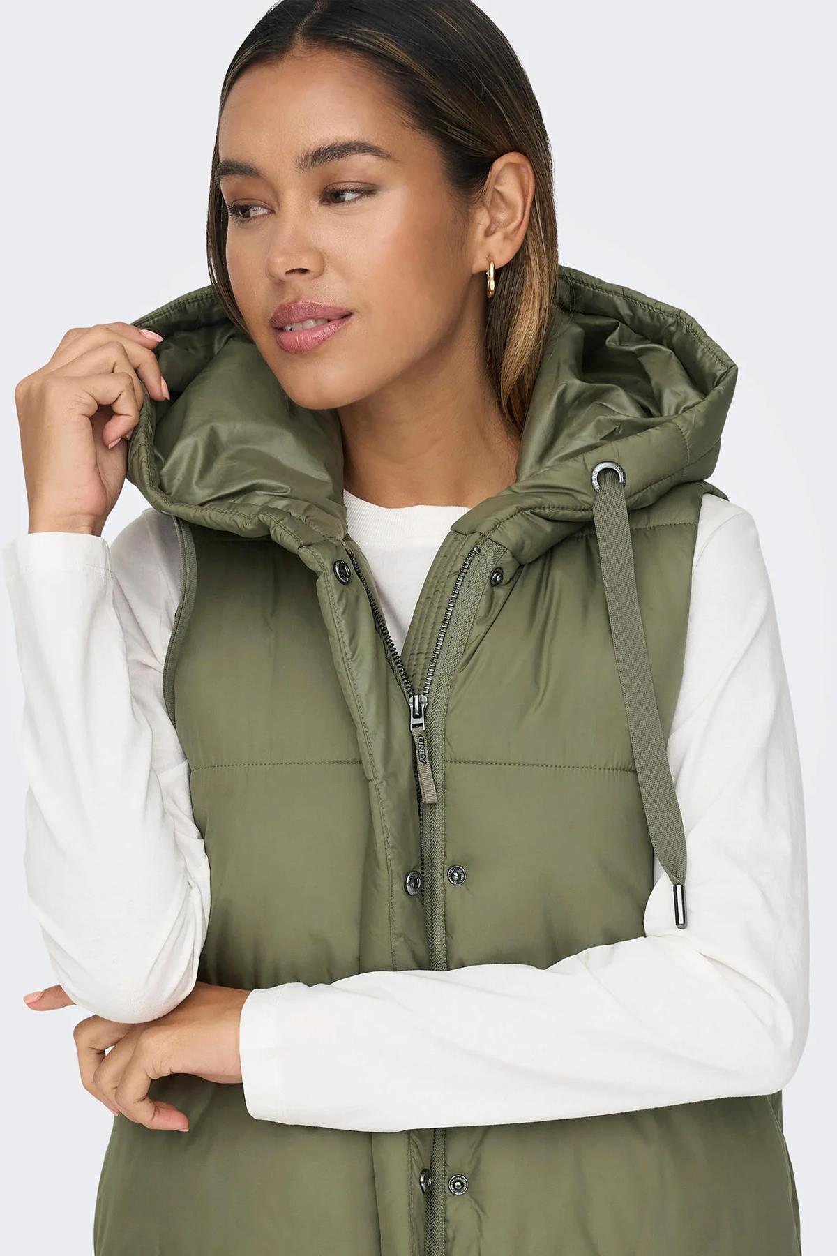 Only Asta Puffer Waistcoat Kadın Mont Uzun Şişme Yelek - 15300256-02 - Only - 15300256