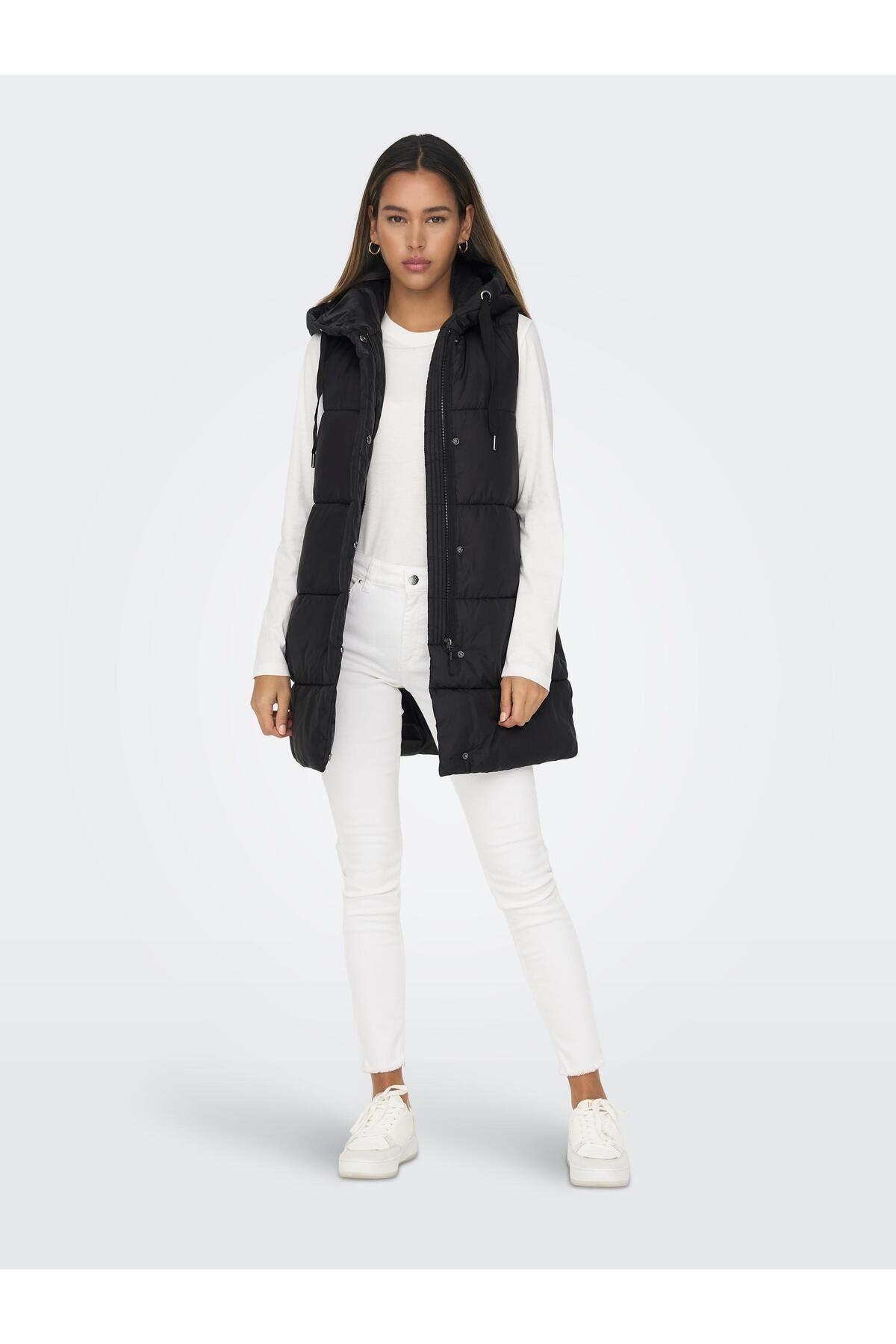 Only Asta Puffer Waistcoat Kadın Mont Uzun Şişme Yelek - 15300256-02 - Only - 15300256