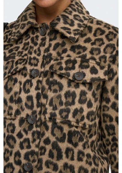 Only Bayan Onlemilia Leopar Desenli Kısa Ceket - 15374105 - Only - 15374105