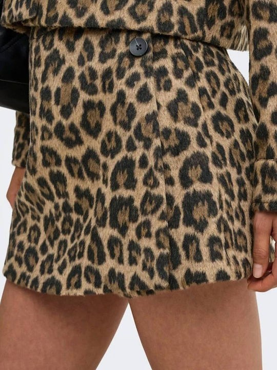 Only Bayan Onlemilia Leopar Desenli Şort Etek - 15374110 - Only - 15374110