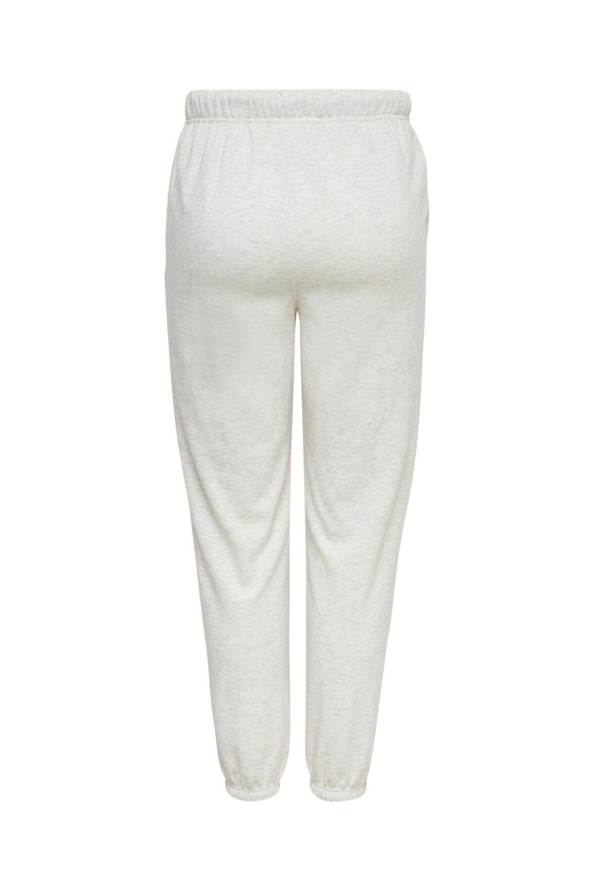 Only Comfy Kadın Lastikli Paça Pamuklu Eşofman Altı- 15236619-Oatmeal - Only - 15236619-Oatmeal
