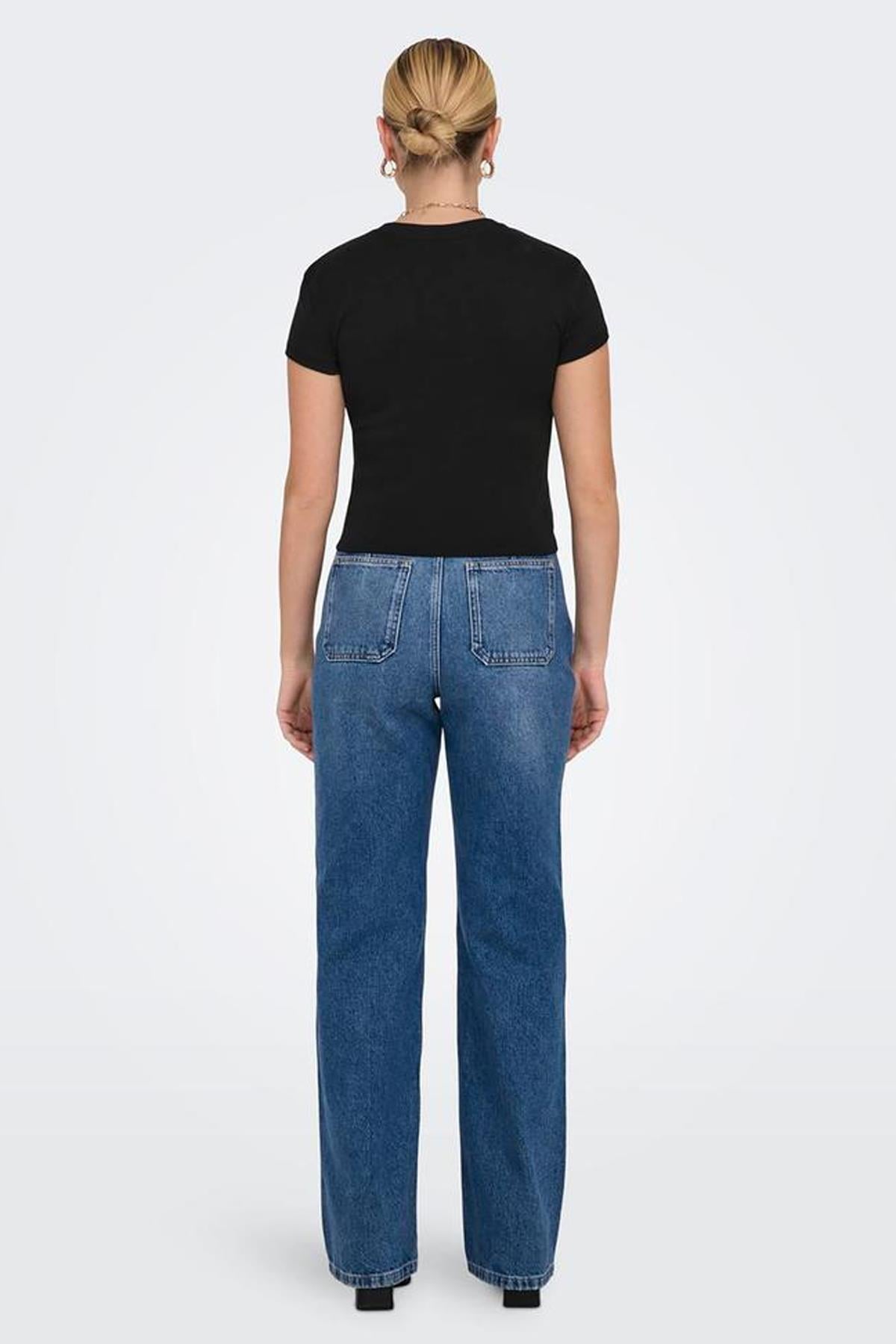 Only Elina Kadın Siyah Basic T-shirt - 15320229-B - Only - 15320229-B